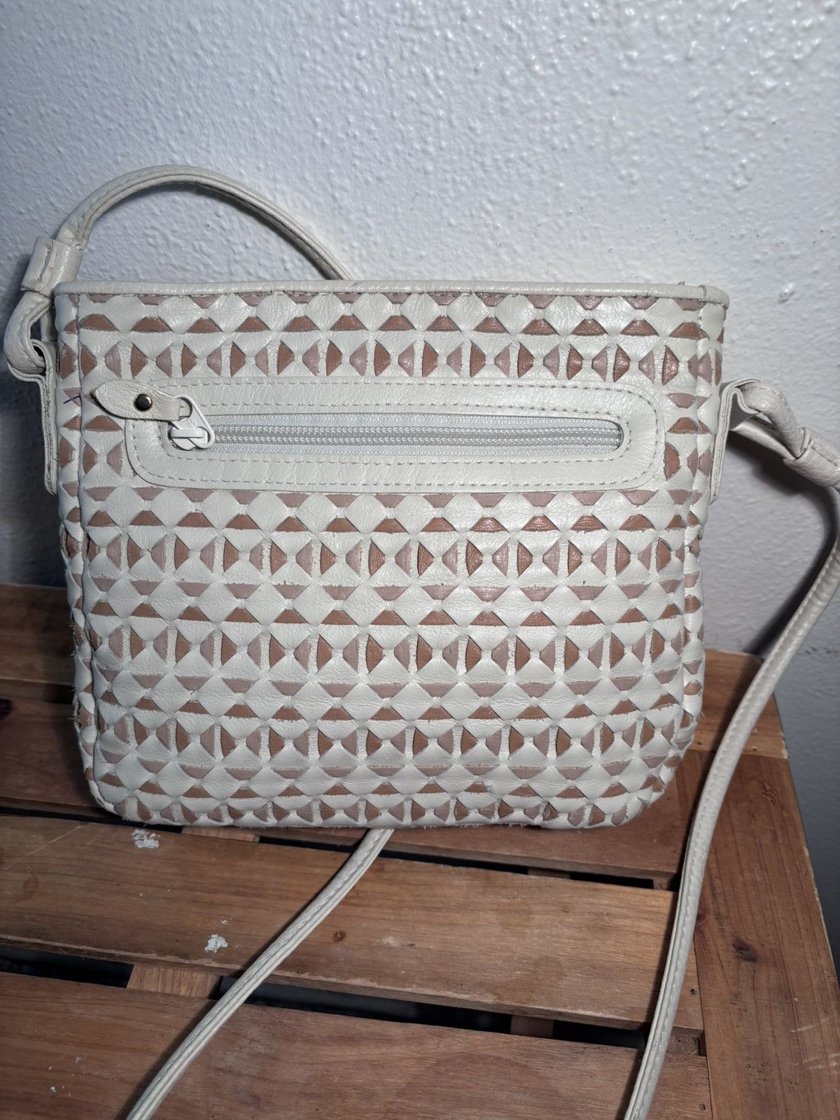 Vintage Woven Leather Crossbody Purse Bag Size ONE SIZE - 5 Thumbnail