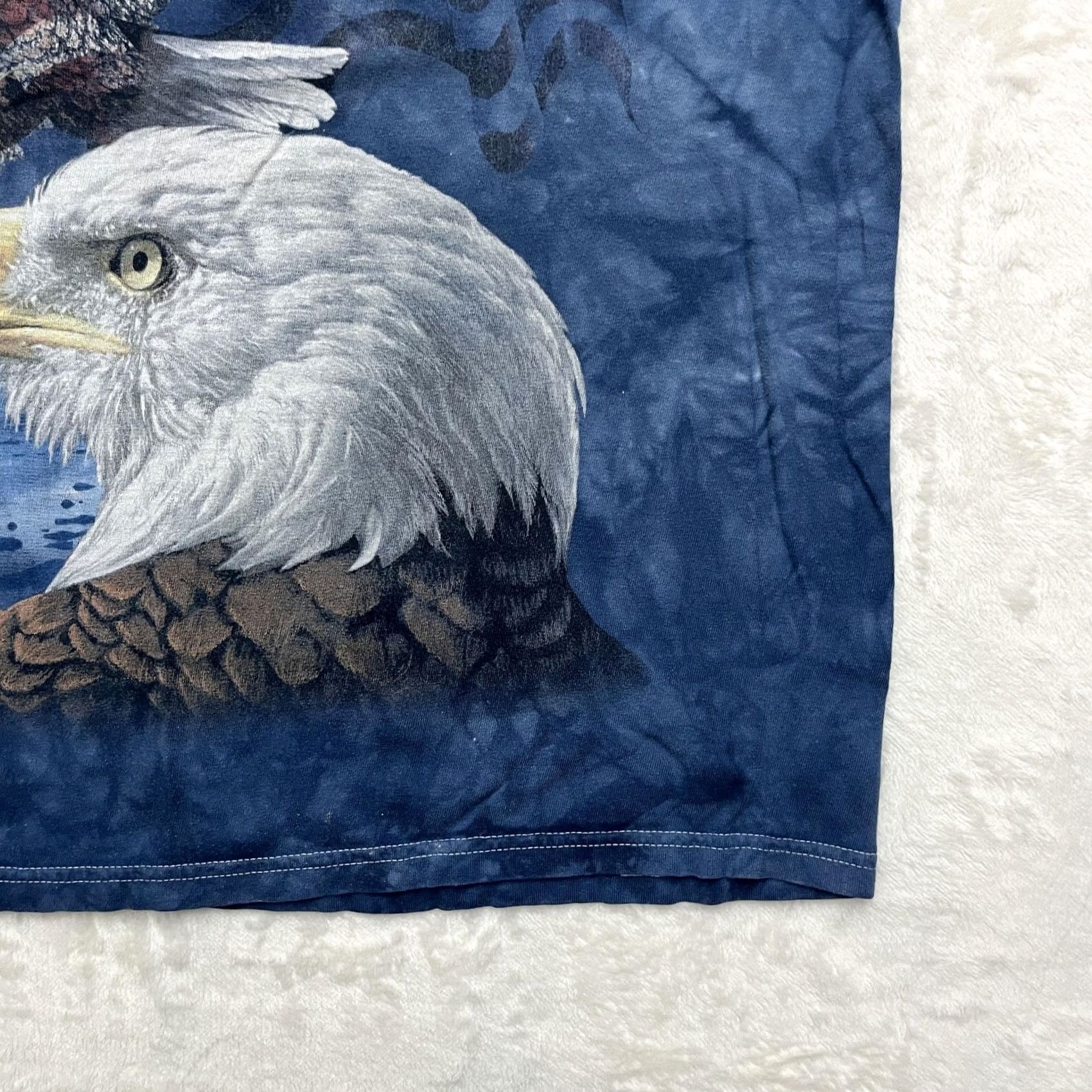 Gildan Y2K The Mountain Bald Eagle American Flag Shirt Mens XL Blue Tie Dye Size US XL / EU 56 / 4 - 5 Thumbnail