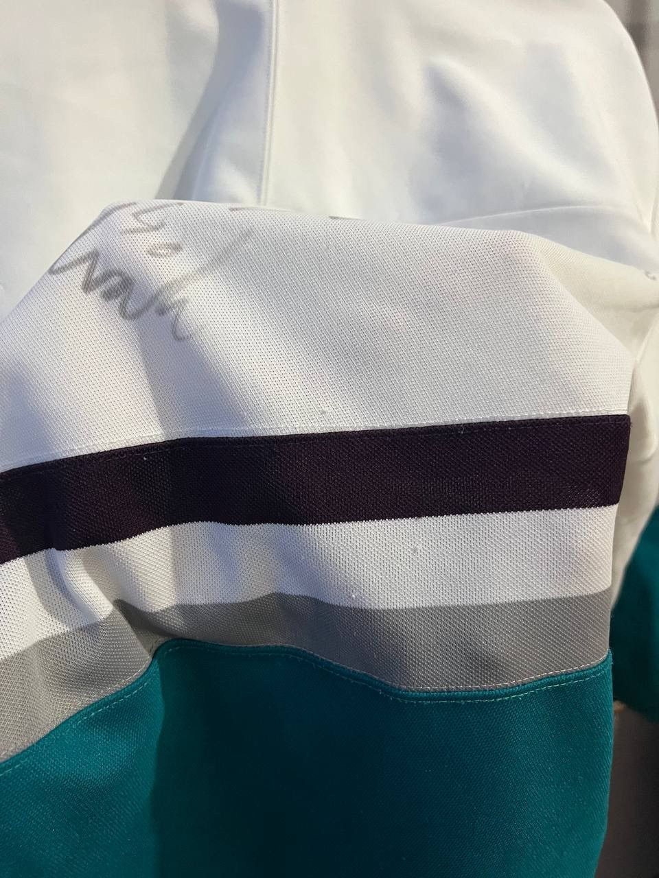 NHL 1993 ANAHEIM MIGHTY DUCKS SIGNED AUTOGRAPHED JERSEY CCM SZ l Size US L / EU 52-54 / 3 - 19 Thumbnail