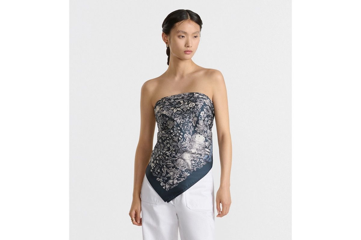 Dior o1bcso1str0226 Size:OS/90 Square Scarf in Nevy Blue/White Size ONE SIZE - 3 Thumbnail