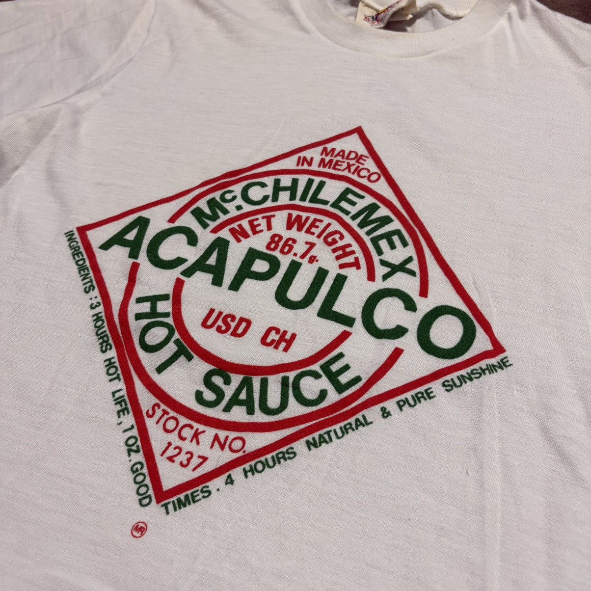 Vintage Vintage Tabasco Hot Sauce Acapulco Mexico Tourist T shirt Size US S / EU 44-46 / 1 - 4 Thumbnail