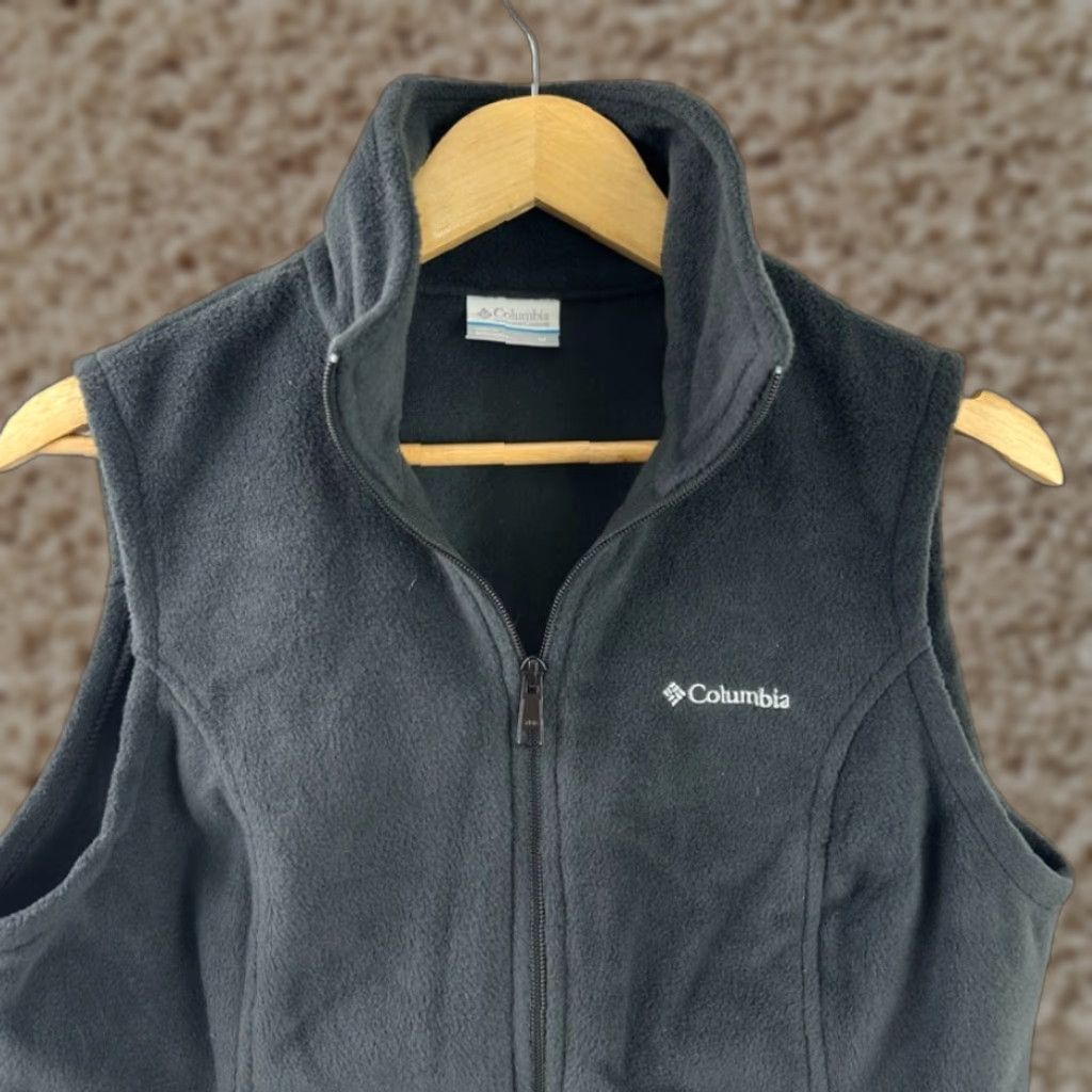 Vintage Columbia Fleece Full Zip Vest Womens M Black Outdoor Hiking Casual Size M / US 6-8 / IT 42-44 - 1 Thumbnail