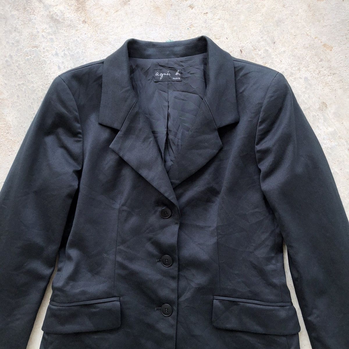 Japanese Brand × agnes b. AGNES B Black Blazer Coat Size XS / US 0-2 / IT 36-38 - 4 Thumbnail