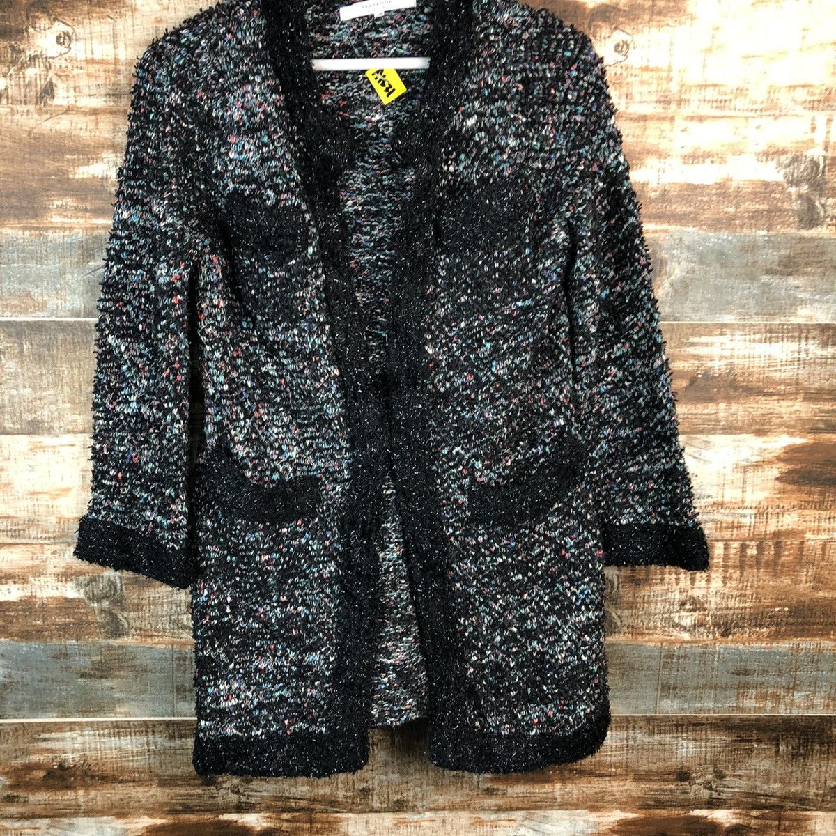 Japanese Brand Tentation Jiyuku Black Cardigan Knitwear #A1531 Size XS / US 0-2 / IT 36-38 - 3 Thumbnail