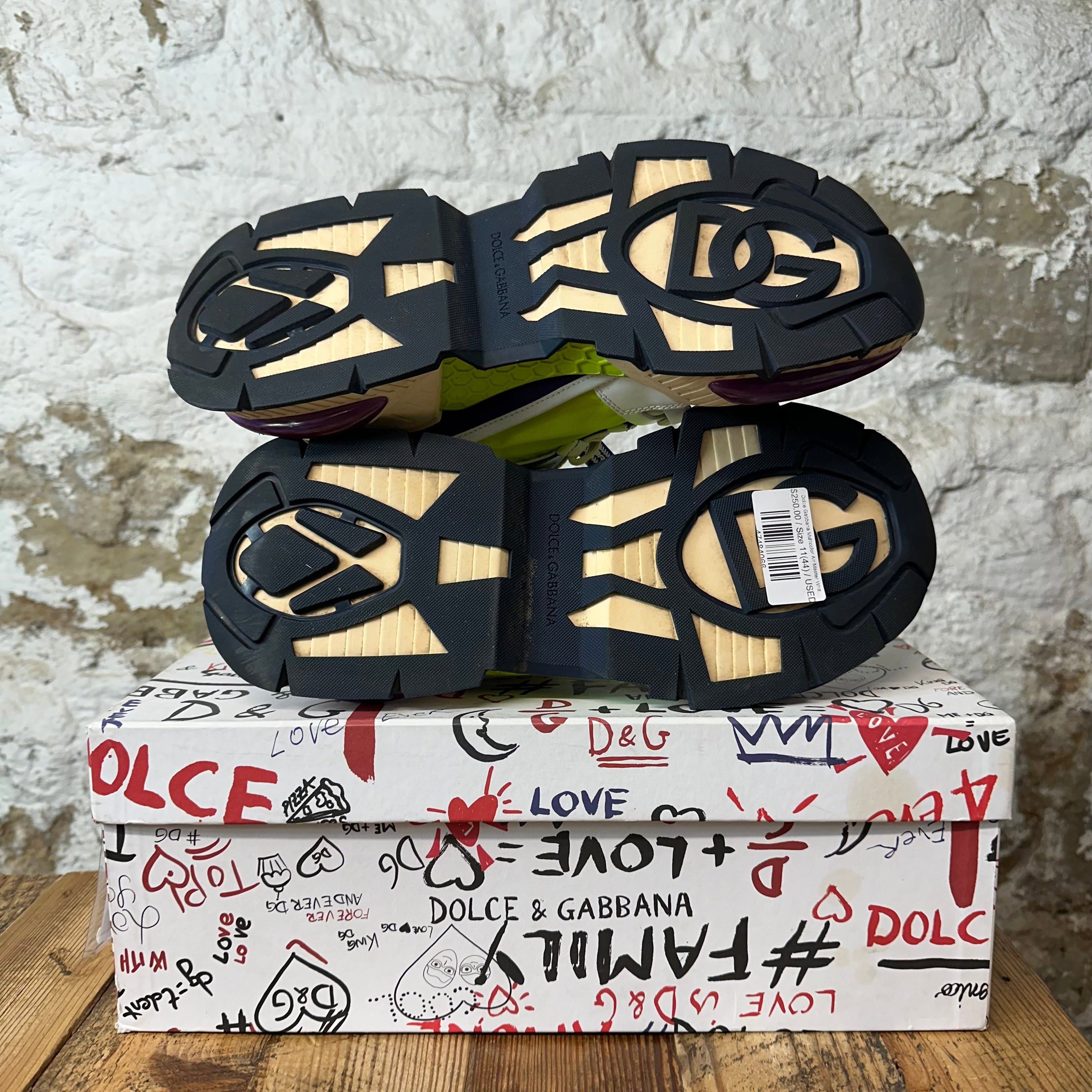 Dolce & Gabbana Dolce Gabbana Multicolor Air Master White Sneaker Sz 11 (44) Size US 11 / EU 44 - 4 Thumbnail