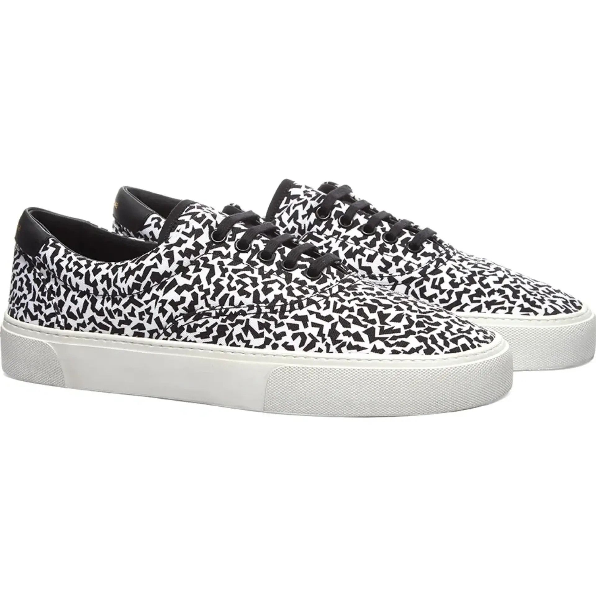 image of Saint Laurent Paris O1S1Wg110823 Venice Low Sneakers In Black White Print, Men's (Size 12)