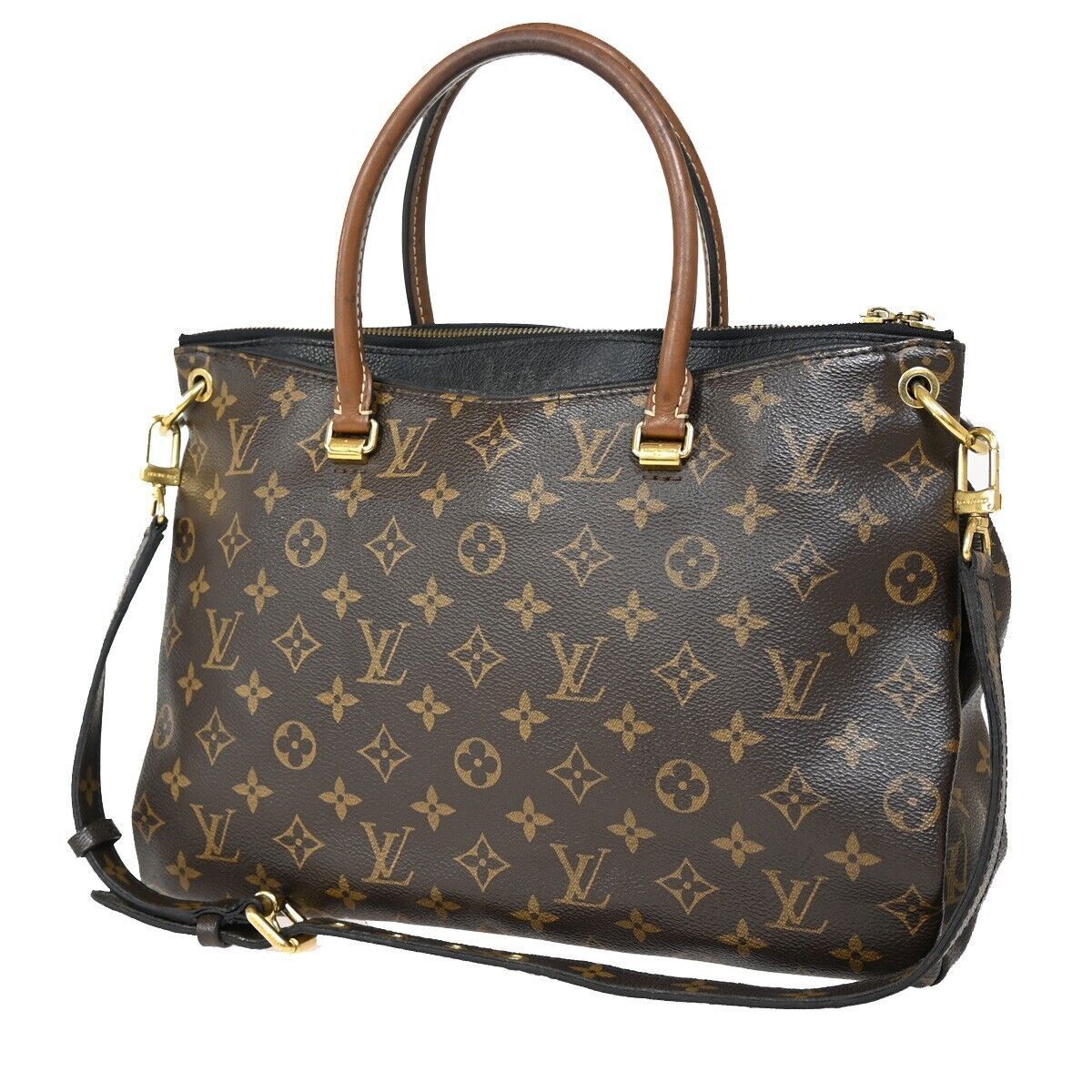 Louis Vuitton Pallas Brown Canvas Handbag (Pre-Owned) Size ONE SIZE - 1 Thumbnail