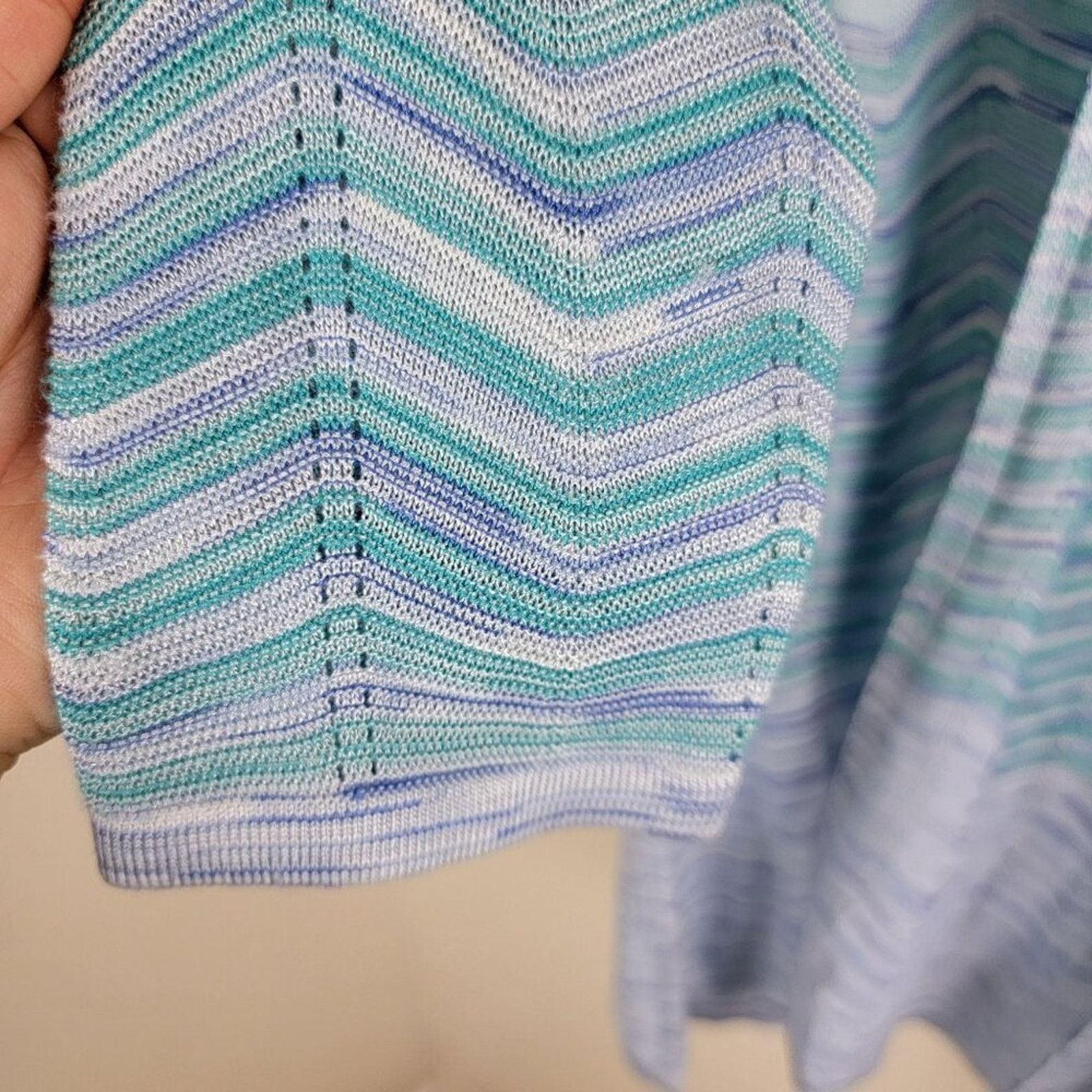 Chicos Chico's Womens Wavy Striped Open Cardigan Duster 3/4 Sleeve Size S / US 4 / IT 40 - 5 Thumbnail