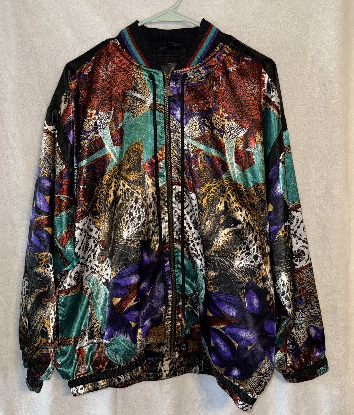 Other Vintage Casual Isle large leopard green windbreaker jacket Size L / US 10 / IT 46 - 1 Thumbnail