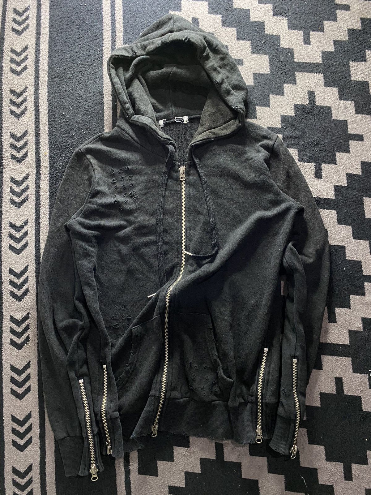 If Six Was Nine × Japanese Brand × Le Grande Bleu (L.G.B.) Vintage distressed multi zip hoodie Size US XL / EU 56 / 4 - 3 Thumbnail