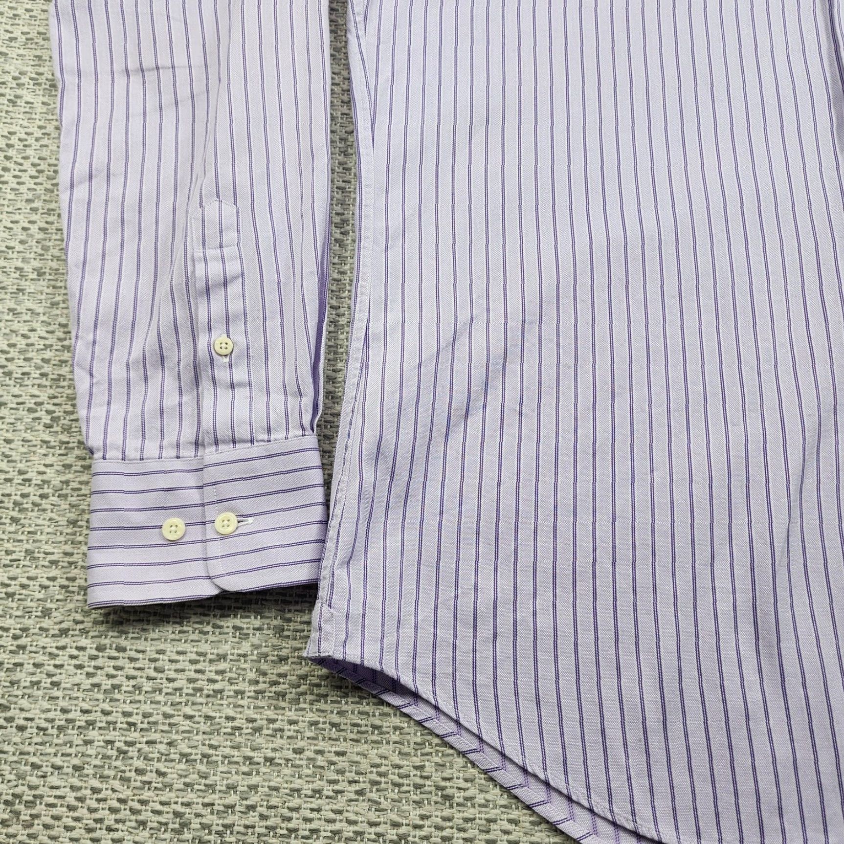 David Donahue David Donahue Shirt Mens 16.5 Trim Fit Dress Long Sleeve Button Up Stripe Size 46R - 4 Thumbnail