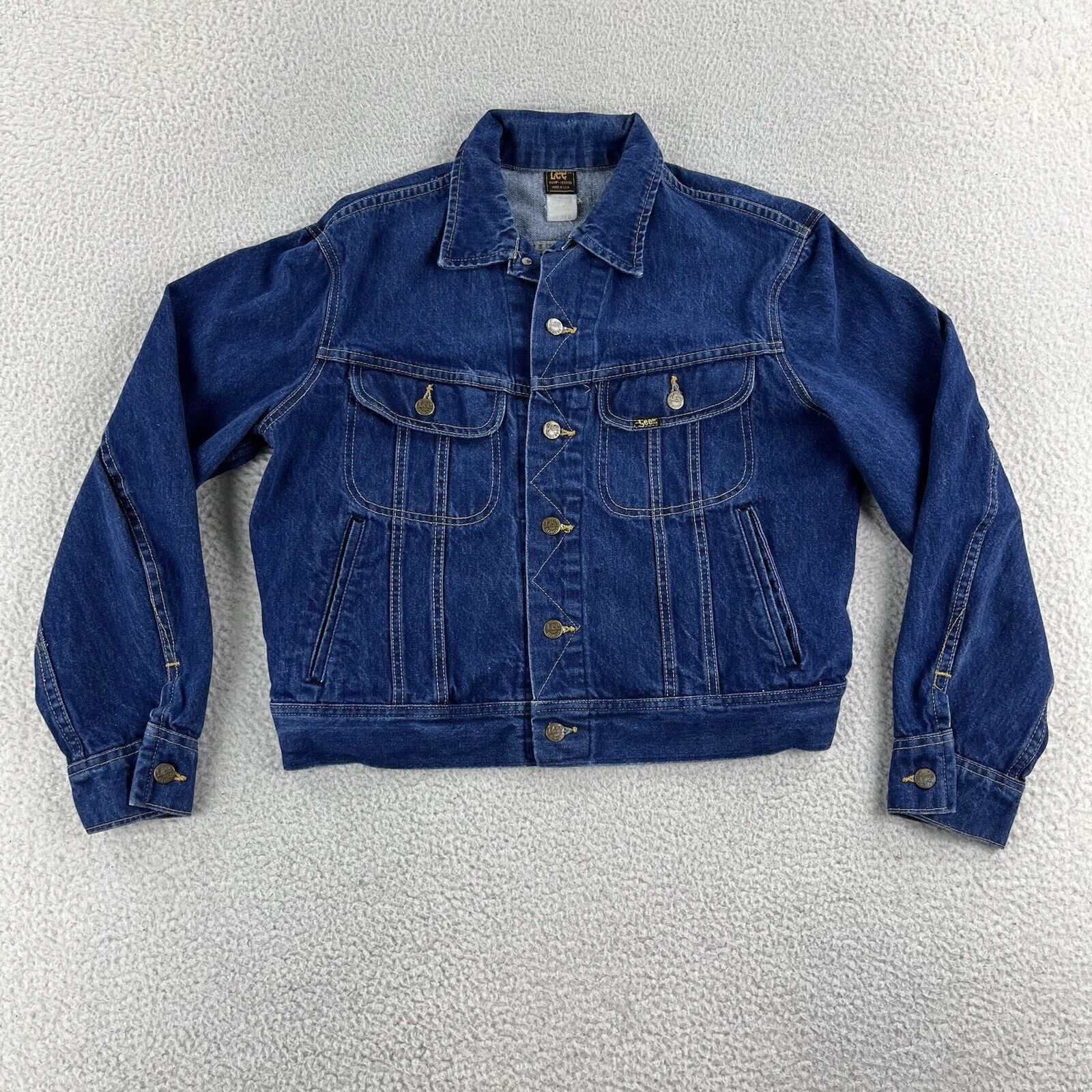 Lee VINTAGE Lee Jeans Jacket Mens 44 Blue Denim Trucker Biker Workwear