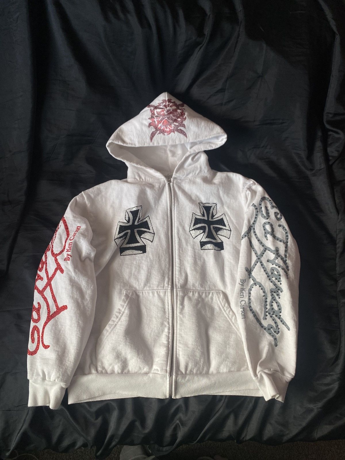 Ed Hardy × Ken Carson White Ed Hardy × Ken Carson hoodie Size US L / EU 52-54 / 3 - 1 Thumbnail