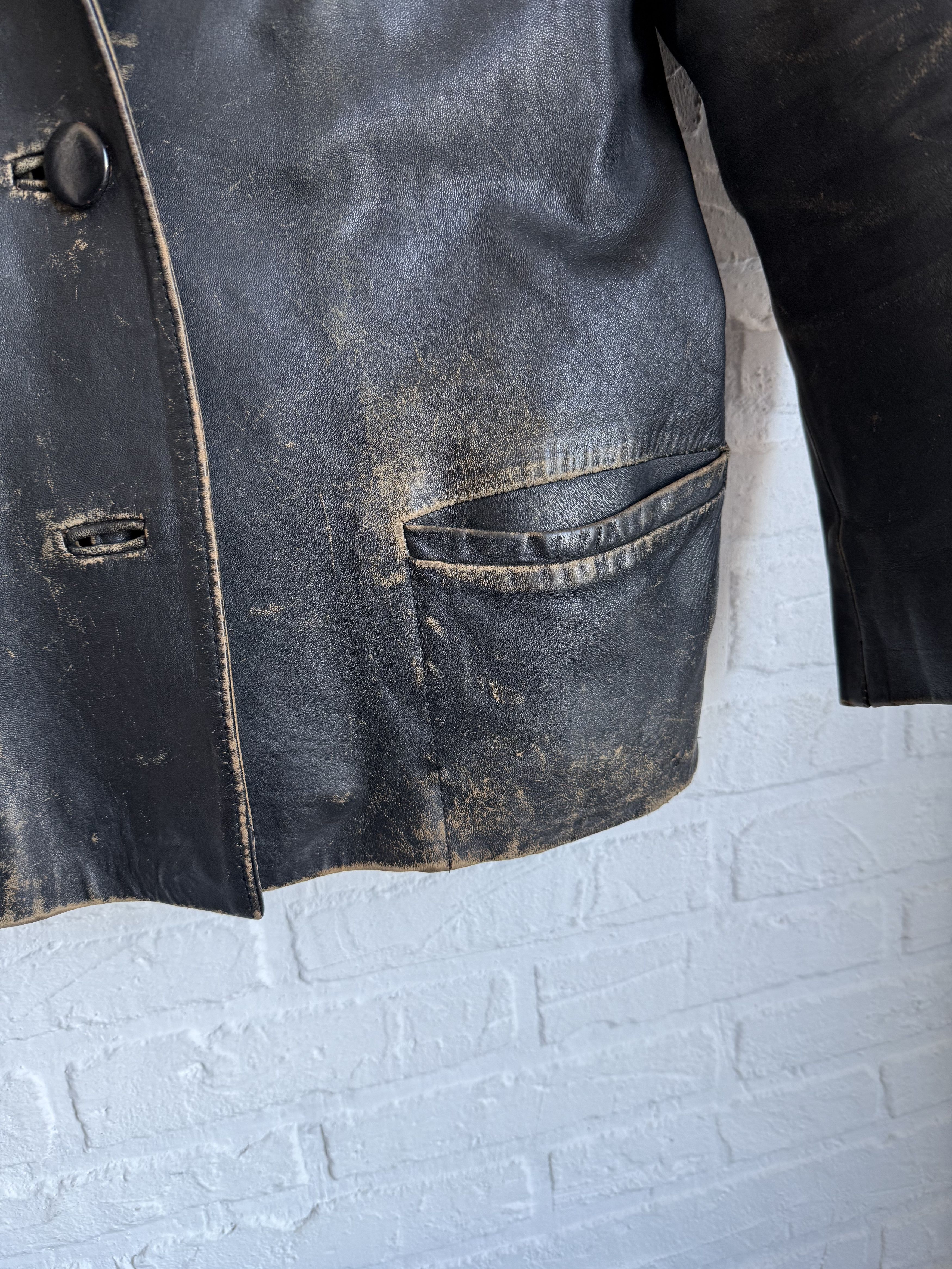 Other Vintage 60s 70s Cabretta Skins Distressed leather jacket Size US S / EU 44-46 / 1 - 12 Thumbnail