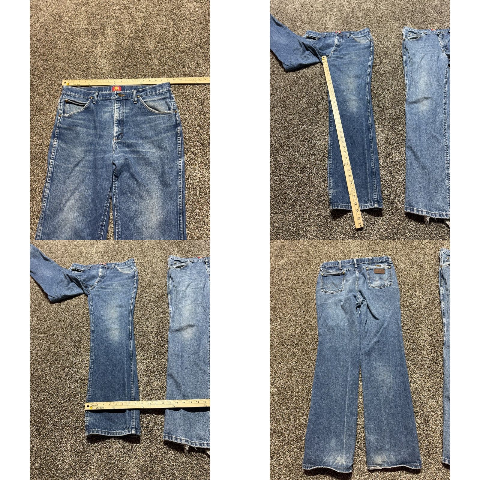 Wrangler Wrangler Jeans 36MWZ Men Jeans 36 Blue Denim Distress Bootcut 32 Inseam 36 Waist Regular 5-Pocket Cowboy Vintage No Size US 36 / EU 52 - 8 Thumbnail