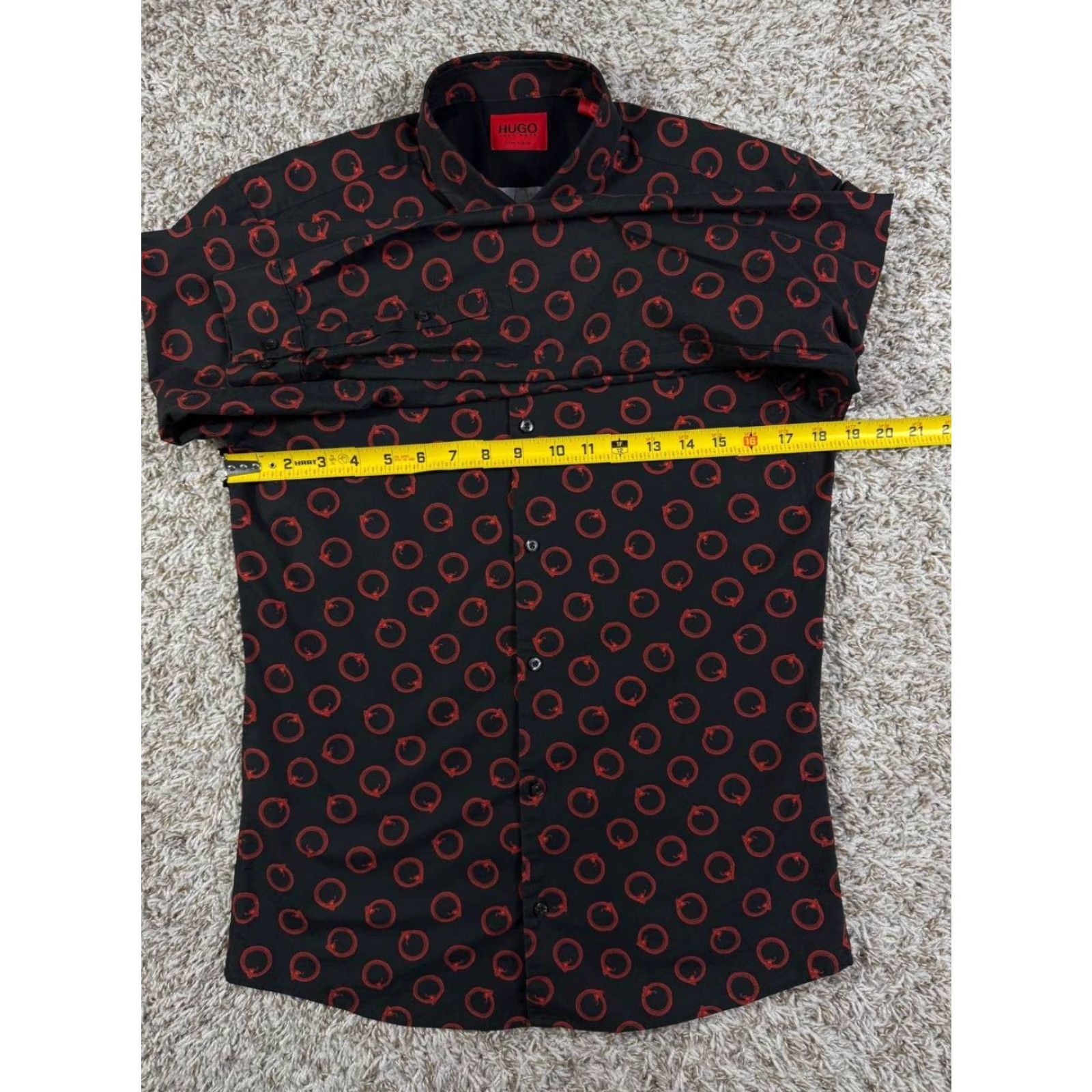 Hugo Boss HUGO BOSS Shirt Men Extra-Slim Long Sleeve Black Button-Up Small Size US S / EU 44-46 / 1 - 6 Thumbnail