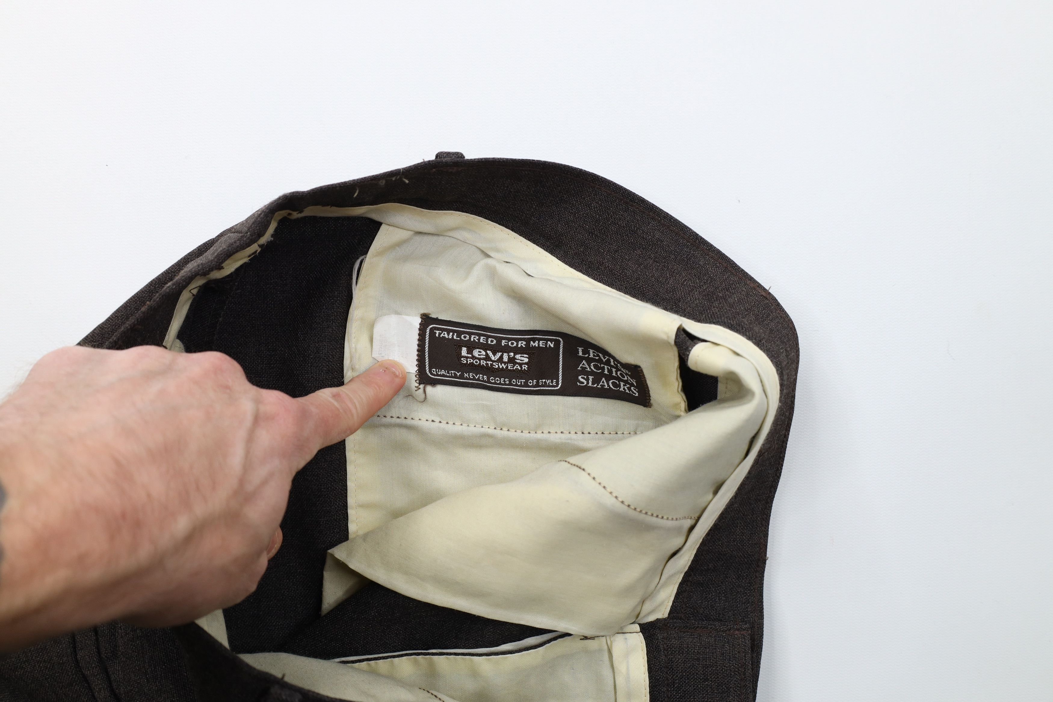 Levi's Vintage 70s Levis Knit Flared Wide Leg Chino Pants Brown USA Size US 32 / EU 48 - 9 Thumbnail
