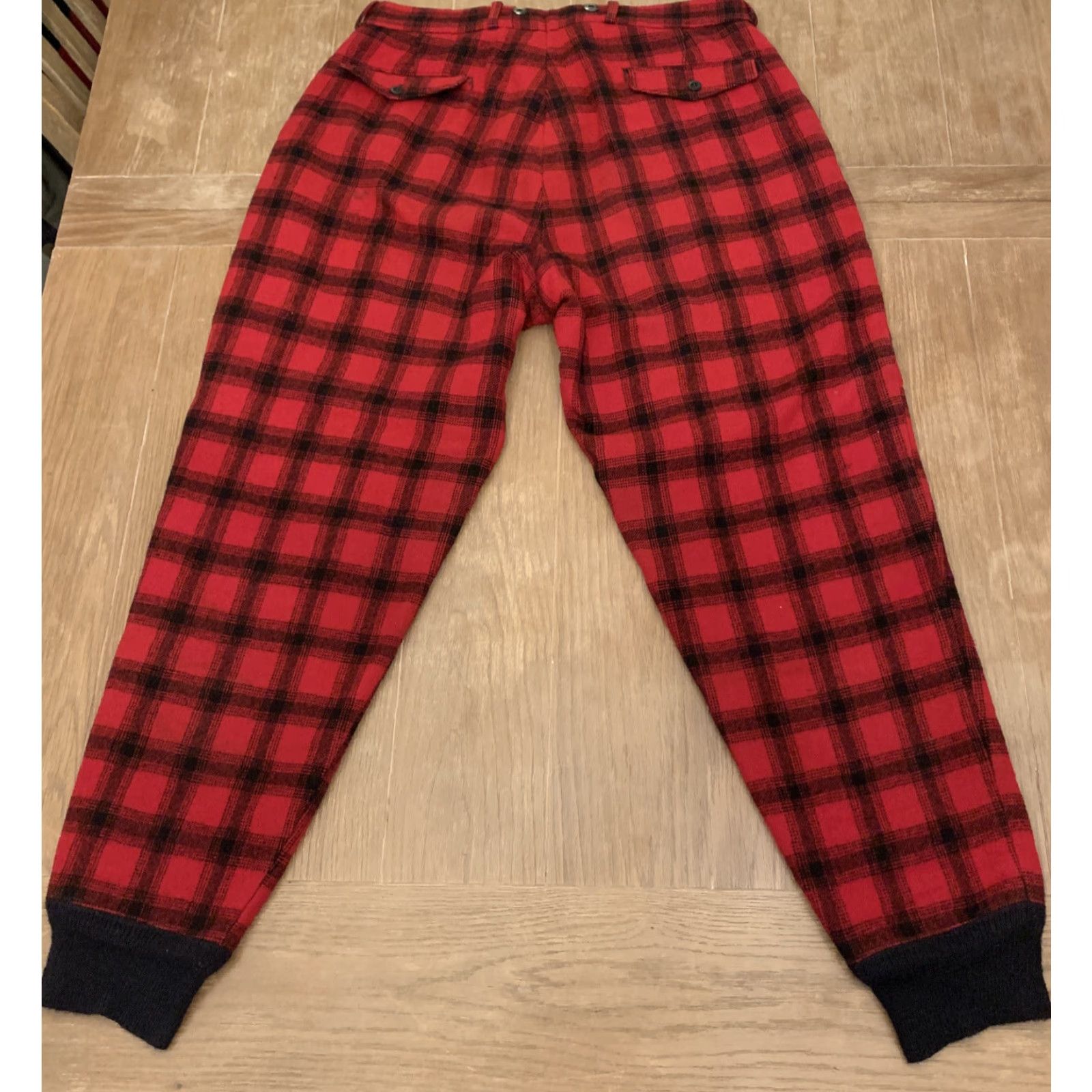 Vintage VINTAGE Woolrich Cuffed Jogger Hunting Pants 34x30 Red Buffalo Plaid 60s Mens USA Size US 34 / EU 50 - 3 Thumbnail