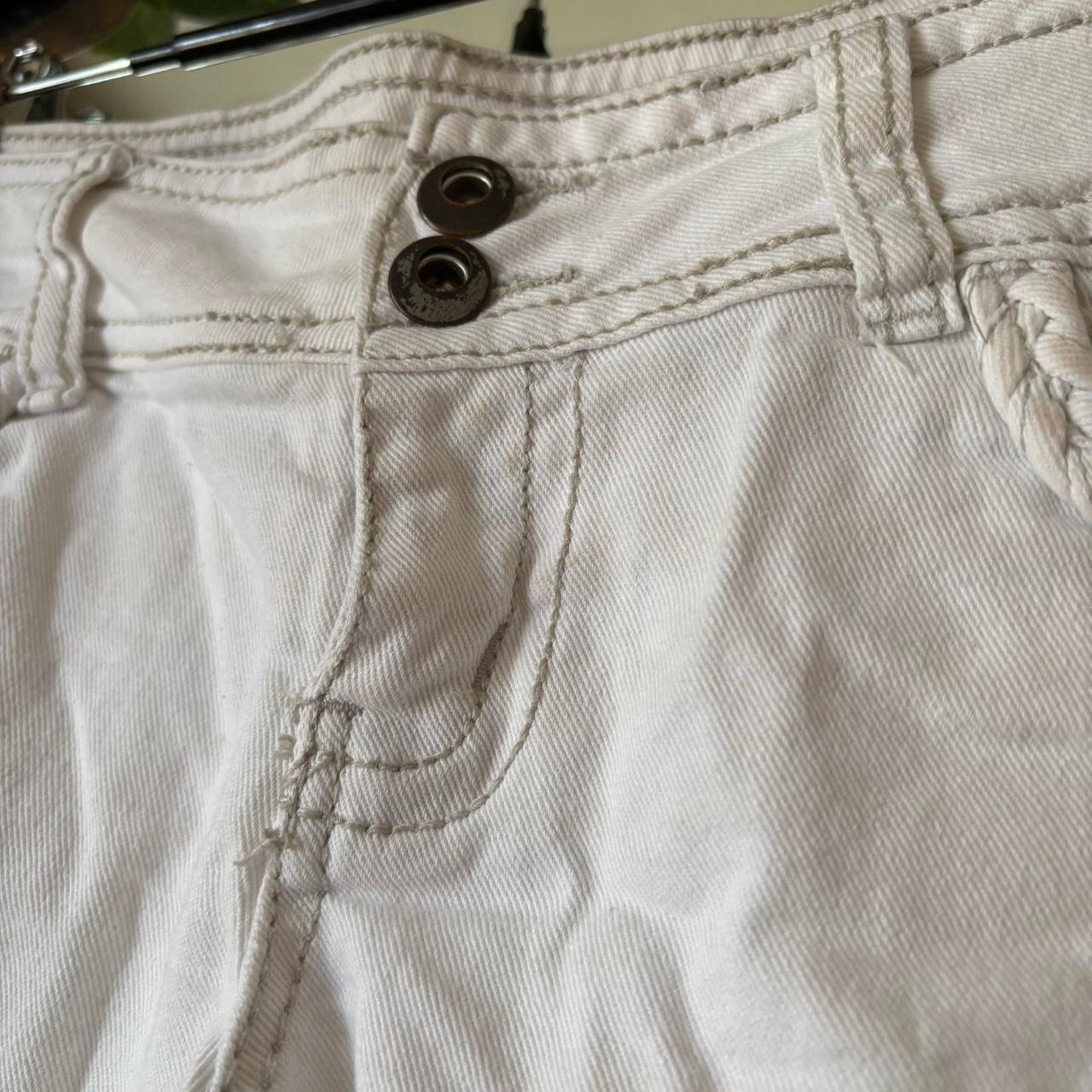 Vintage Vintage 1st Kiss White Denim Micro Shorts 32" Size 32" / US 10 / IT 46 - 6 Thumbnail