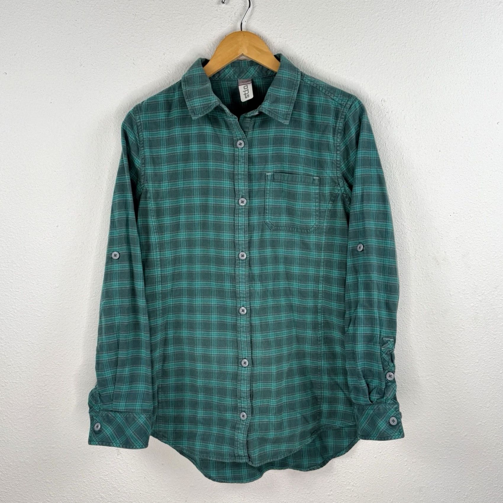 Vintage Stio Shirt Womens L Green Plaid Long Sleeve Button-Up Casual Outdoor Hiking Vintage: No Size L / US 10 / IT 46 - 2 Thumbnail