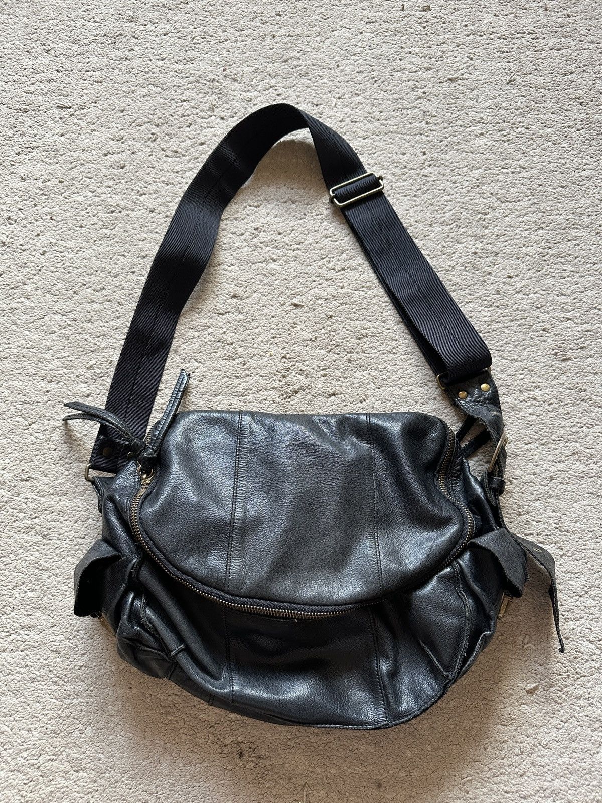 14Th Addiction x If Six Was Nine Black Leather Sling Bag, Men's