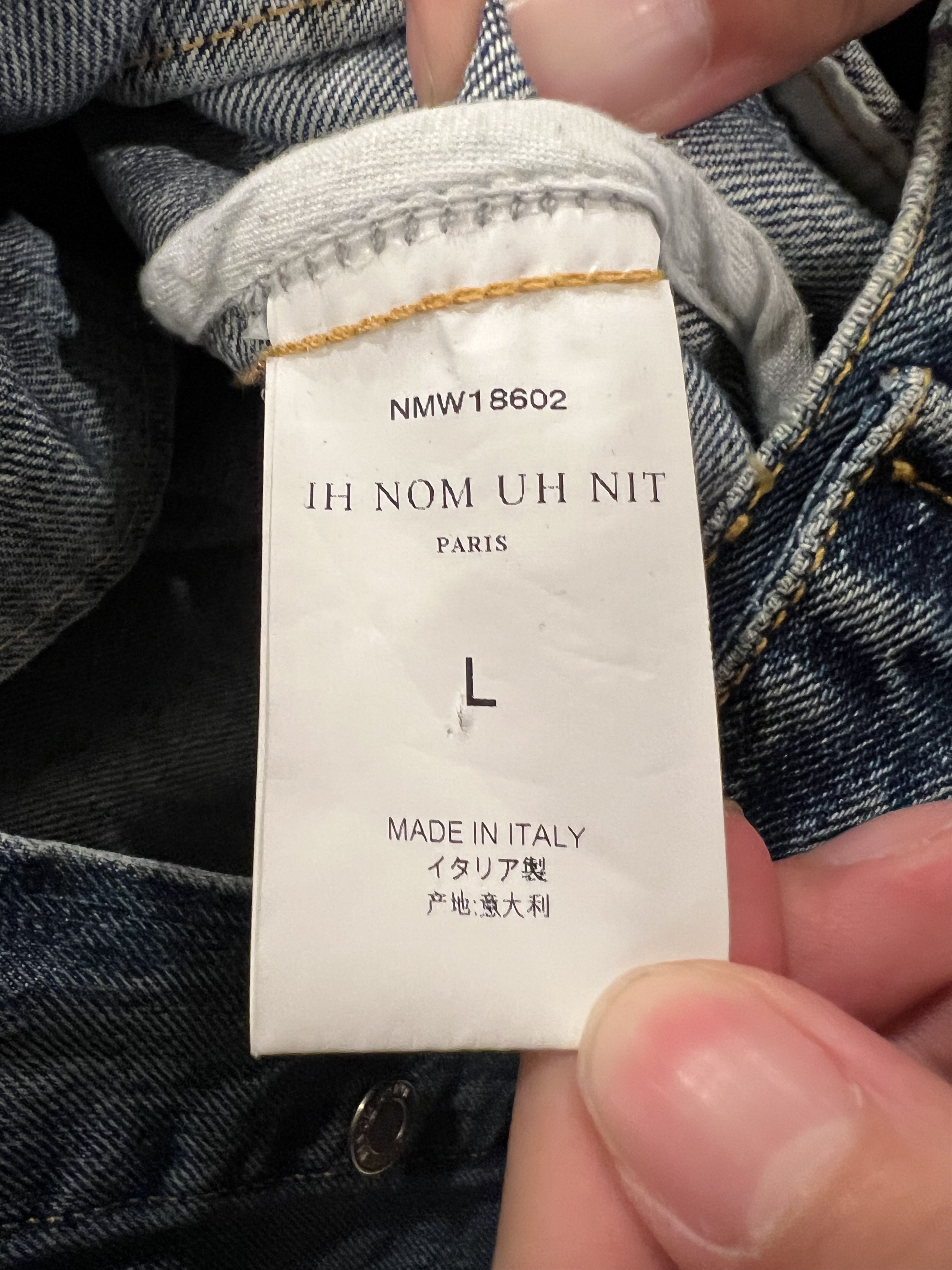 Ih Nom Uh Nit IH NOM UH NIT DENIM JACKET WITH EMBROIDERED LOGO ON THE BACK Size US L / EU 52-54 / 3 - 4 Thumbnail