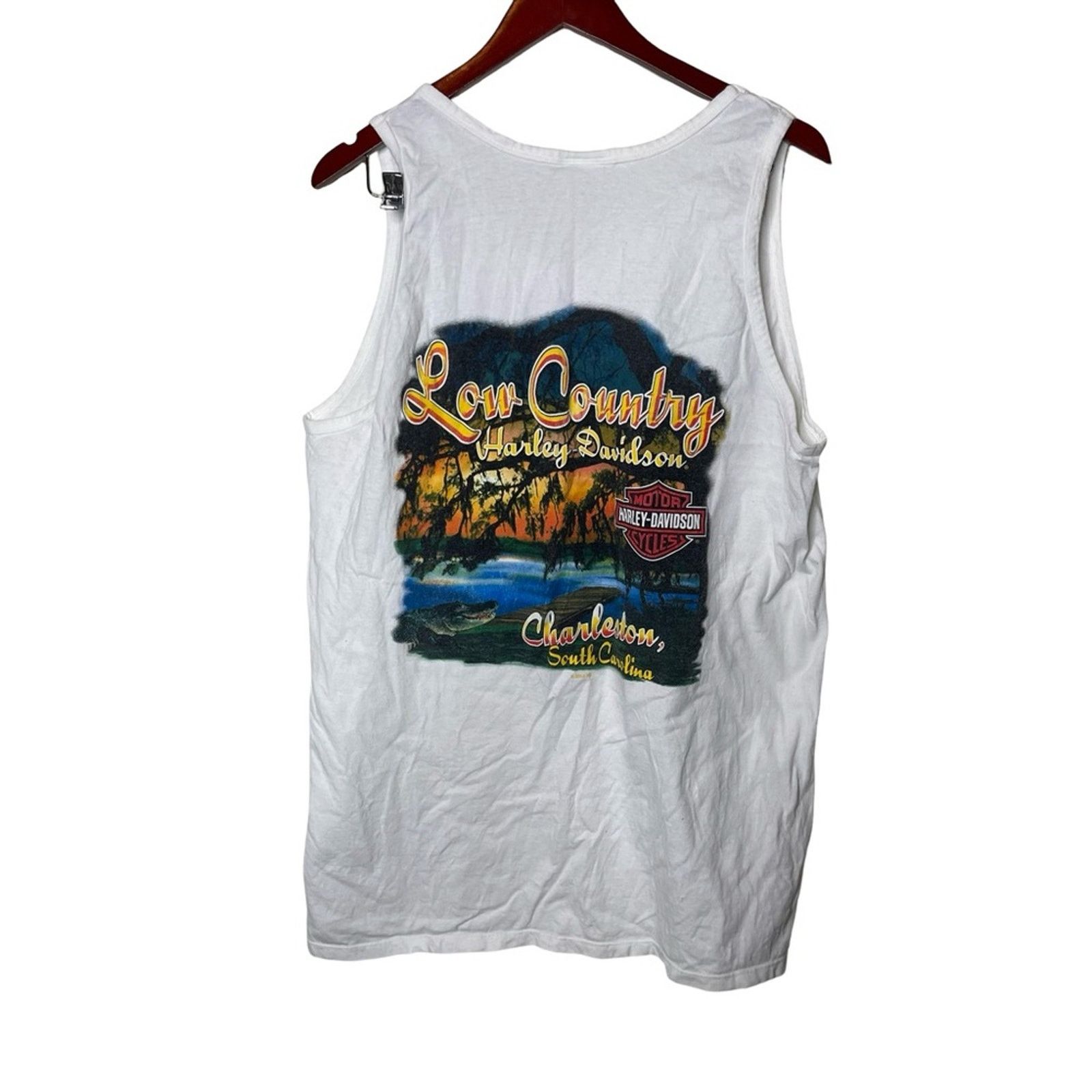 Harley Davidson Harley Davidson Motorcycle Charleston SC white tank sz L Size US L / EU 52-54 / 3 - 2 Thumbnail