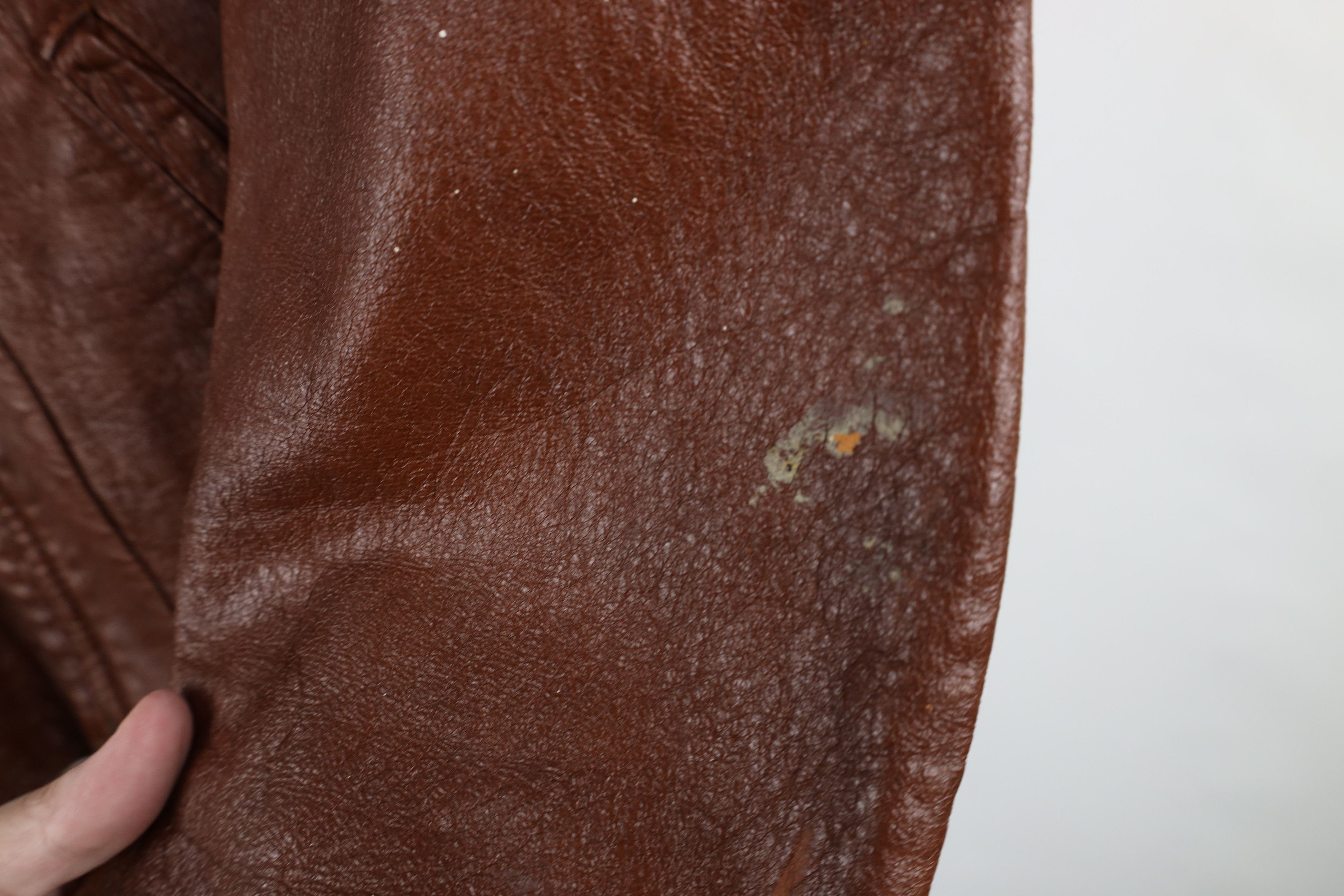 Vintage Vintage 60s 70s Streetwear Leather Full Zip Jacket Brown Size US XXL / EU 58 / 5 - 5 Thumbnail