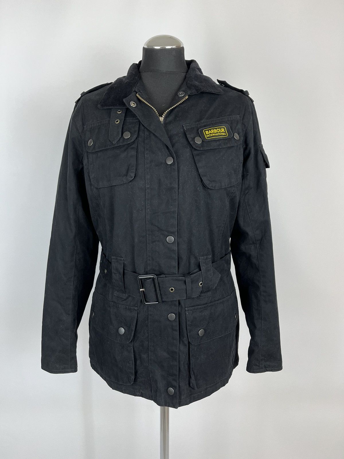 Barbour L1281 International Jacket UK 12 Black Belted (0362)