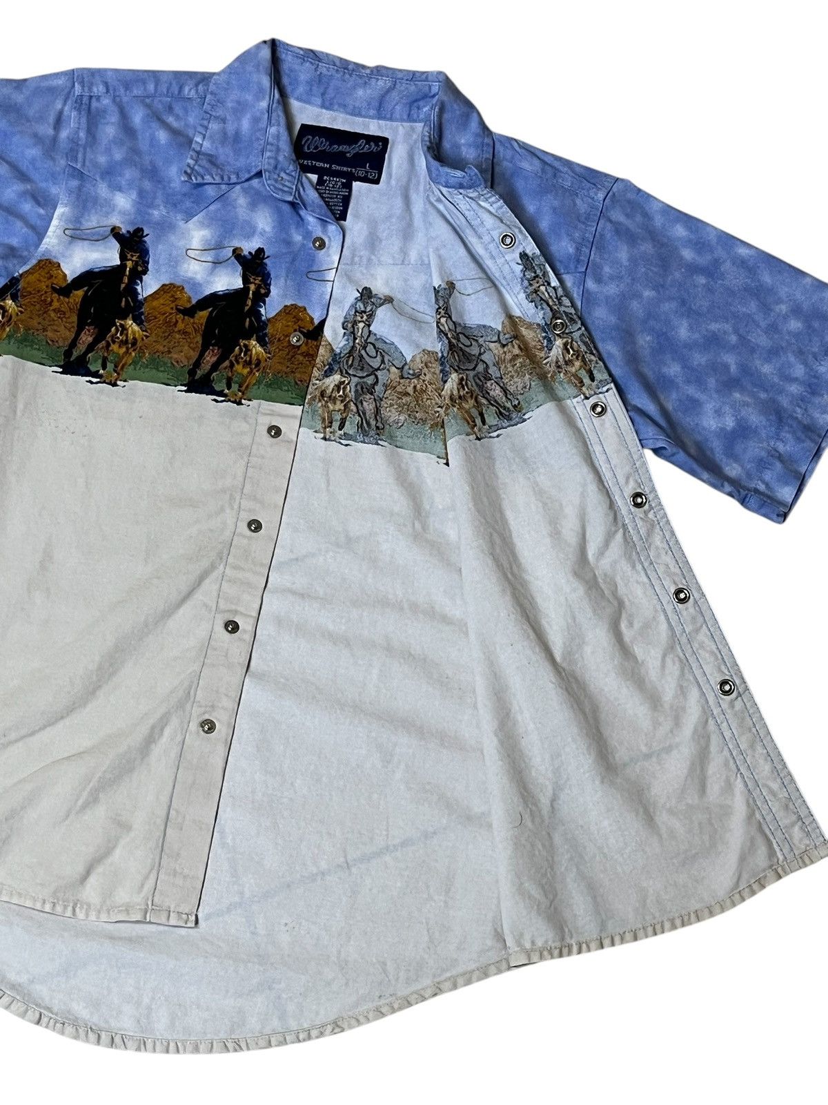 Wrangler RARE🔥VINTAGE WRANGLER COWBOYS WESTERN BUTTON UPS SHIRT Size US XS / EU 42 / 0 - 3 Thumbnail