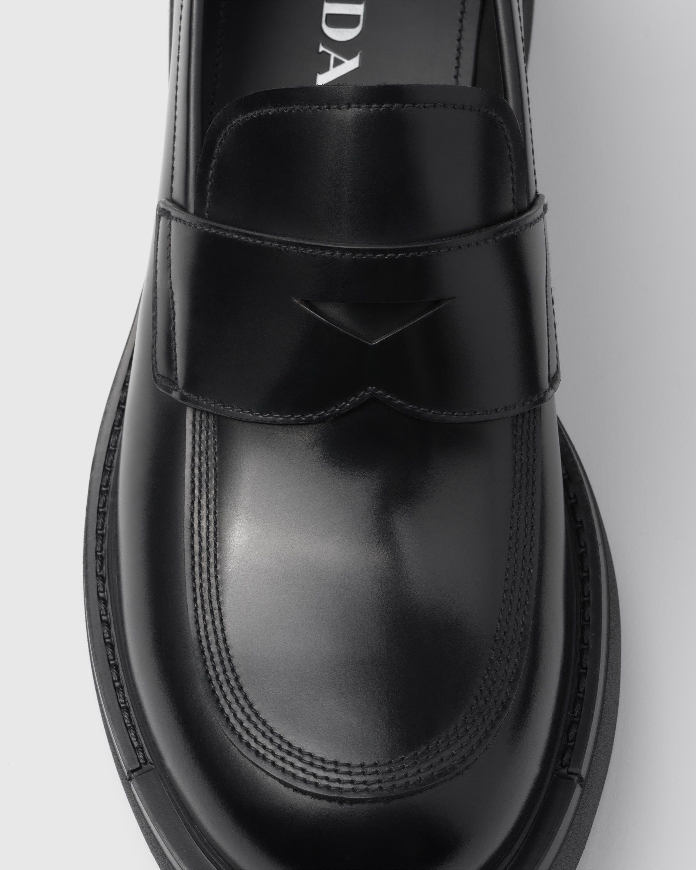 Prada o1bcso1str1025 Spazzolato Brushed Loafers in Black Size US 11 / EU 44 - 7 Thumbnail