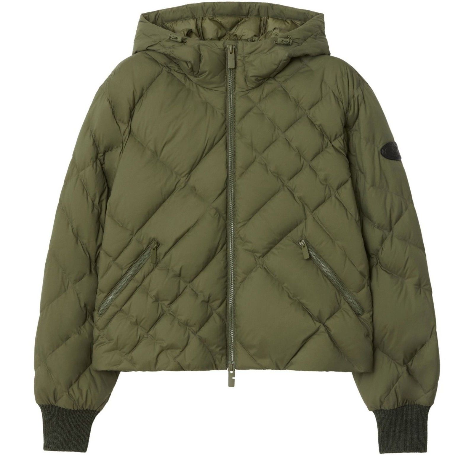 BURBERRY Pasture Check-stitch Nylon Delley Puffer Jacket New