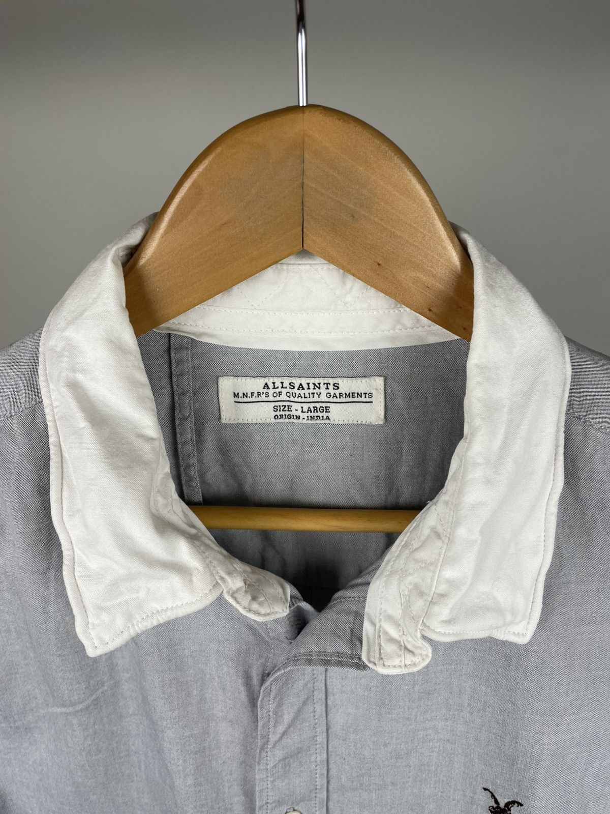 Allsaints × Designer Allsaints Danzig ls shirt cotton Size US L / EU 52-54 / 3 - 5 Thumbnail