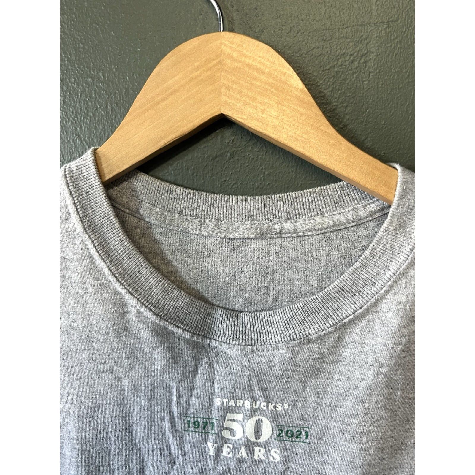 Vintage Starbucks T-Shirt Gray Short Sleeve Adult S 50 Year Anniversary Mens Shirt Size US S / EU 44-46 / 1 - 3 Thumbnail