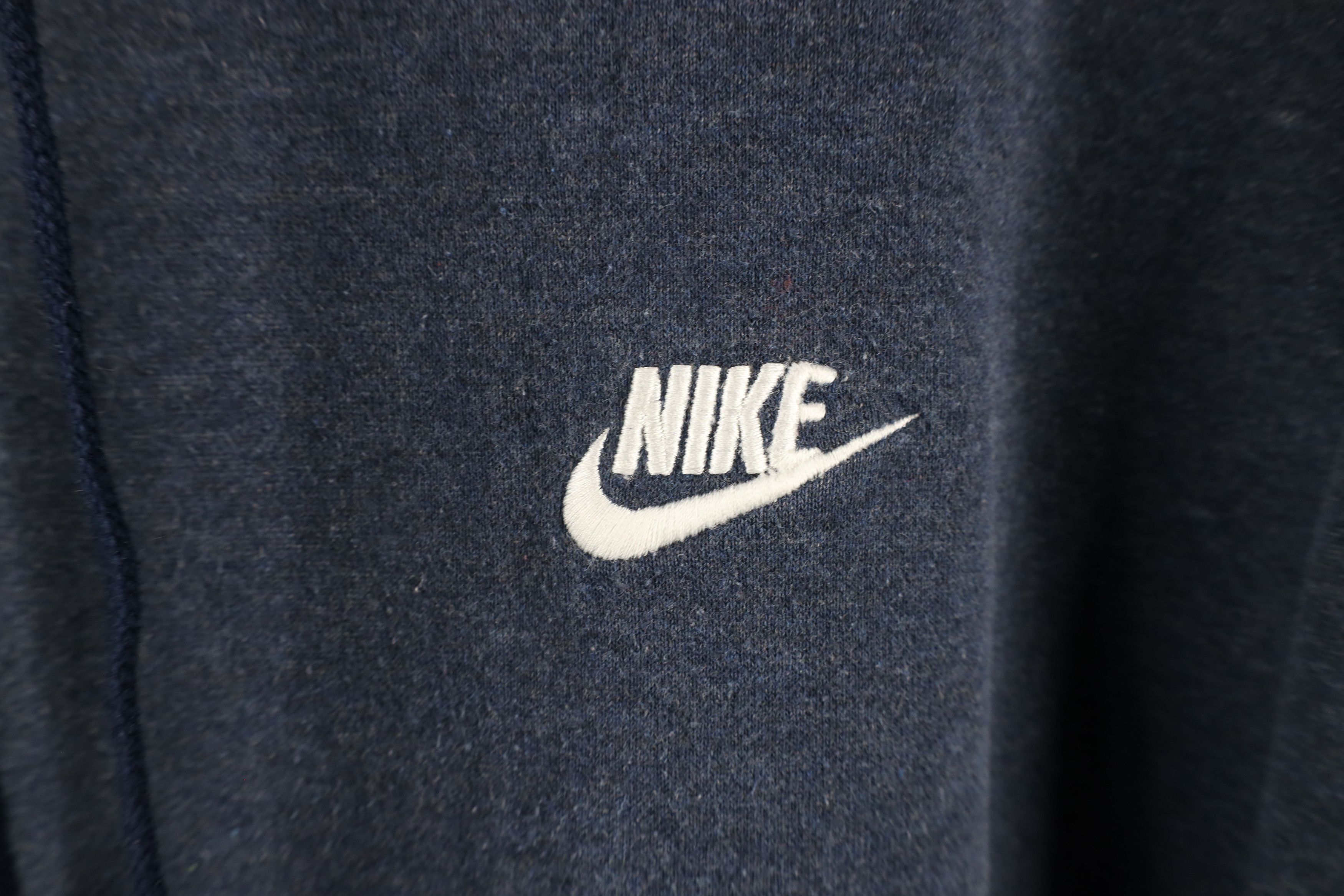 Nike × Vintage Vintage Nike Mini Swoosh Hoodie Sweatshirt Heather Blue Size US XL / EU 56 / 4 - 4 Thumbnail