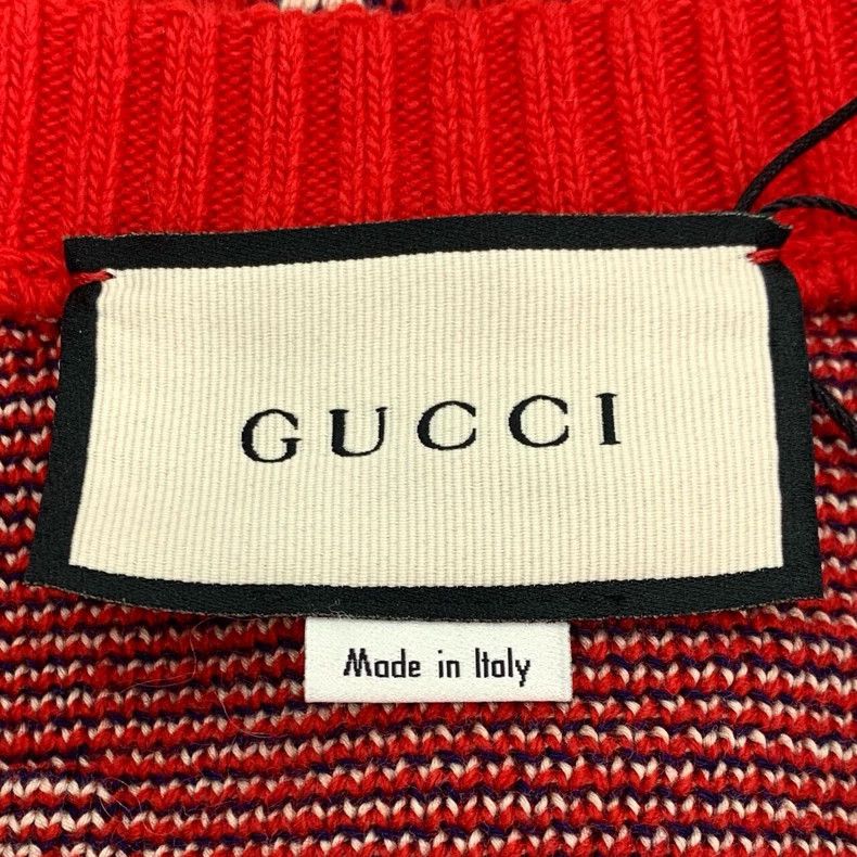 Gucci Gucci Logo animal jacquard red wool knitted cardigan jacket Size US XS / EU 42 / 0 - 5 Thumbnail