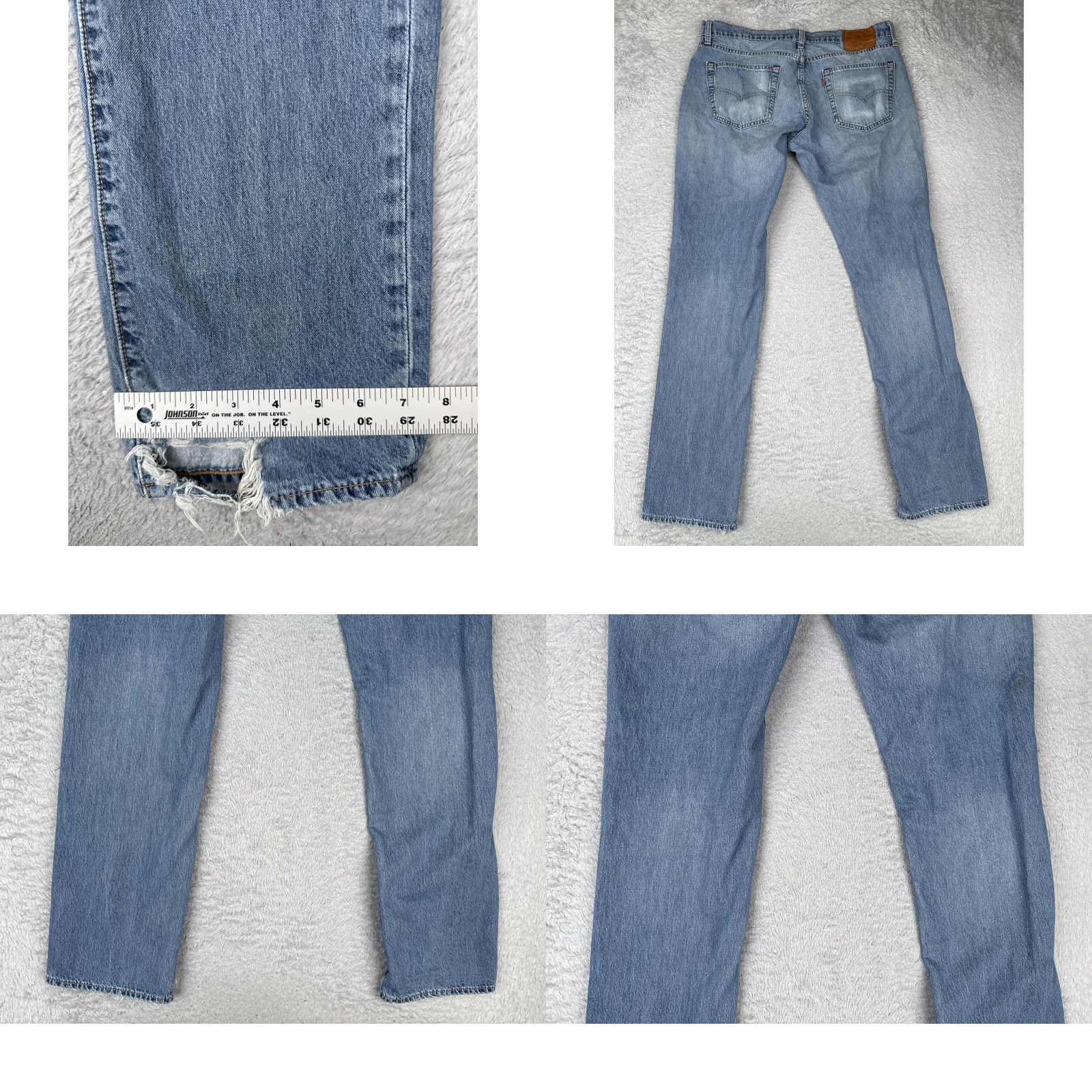 Levi's Levi's Jeans Mens 34x34 Blue Slim Fit 511 Premium Distressed 5-Pocket Zip Fly Regular Rise Low Vintage No Size US 34 / EU 50 - 10 Thumbnail