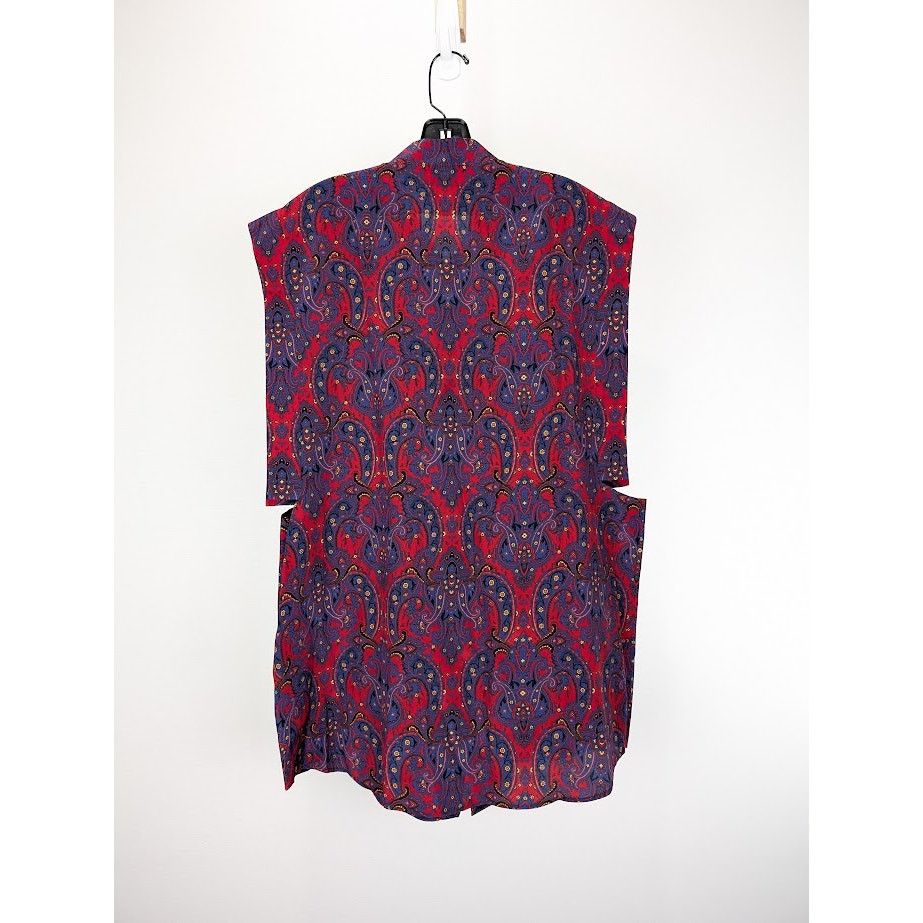 Saint Laurent Paris o1rshd1 Chemise Sans Manches Silk Sleeveless Shirt in Blue Size US L / EU 52-54 / 3 - 11 Thumbnail