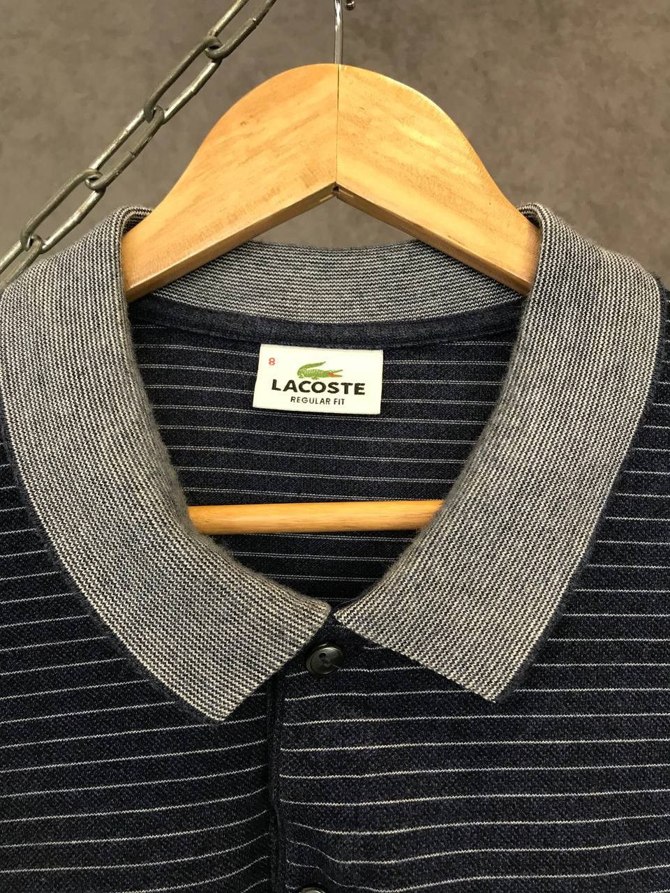 Lacoste Lacoste vintage designer luxury striped polo tee Size US XXL / EU 58 / 5 - 4 Thumbnail