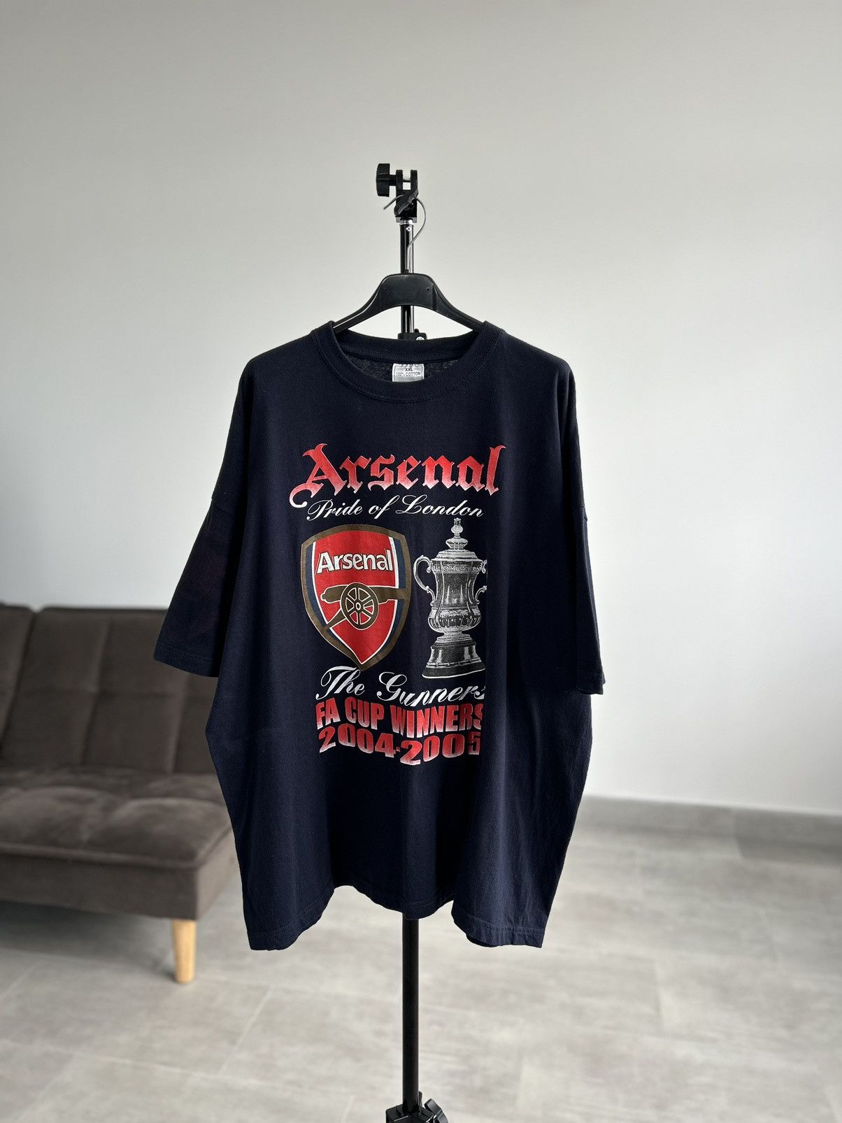 Vintage Vintage Arsenal Double Winners Champions Football T-Shirt Size US XXL / EU 58 / 5 - 1 Thumbnail