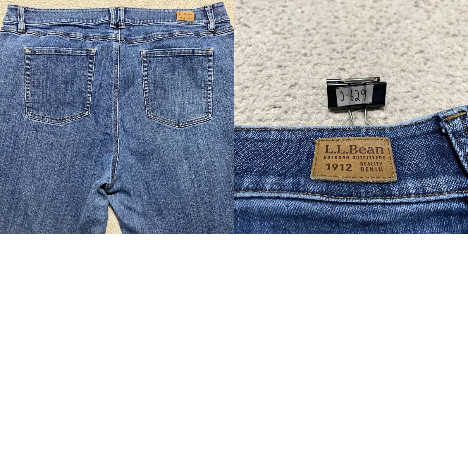 Vintage L.L. Bean Womens Jeans 18 Tall Blue Denim Medium Wash Skinny High Rise 5-Pocket Button Zip Size 25" / US 0 / IT 36 - 9 Thumbnail