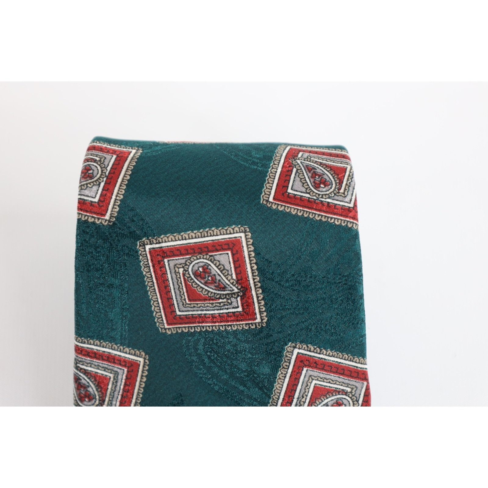 Vintage Vintage 90s Streetwear Silk Paisley Geometric Neck Tie Size ONE SIZE - 2 Thumbnail
