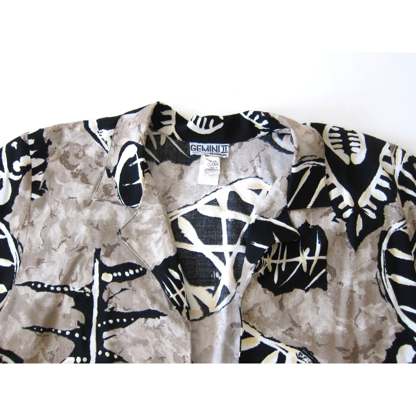 Vintage VINTAGE Gemini II Design Co. Black Brown Abstract Art Crop Tie Blouse Size 18 Mens Womens Girls Boys Size XXL / US 16-18 / IT 52-54 - 6 Thumbnail
