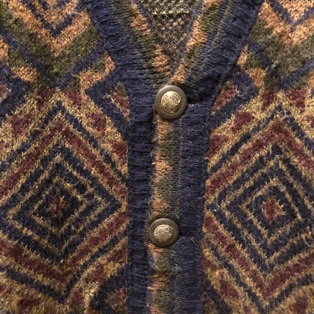 Other Vintage Italian Knit Cardigan Wool Pattern XL Boxy Size US XL / EU 56 / 4 - 4 Thumbnail