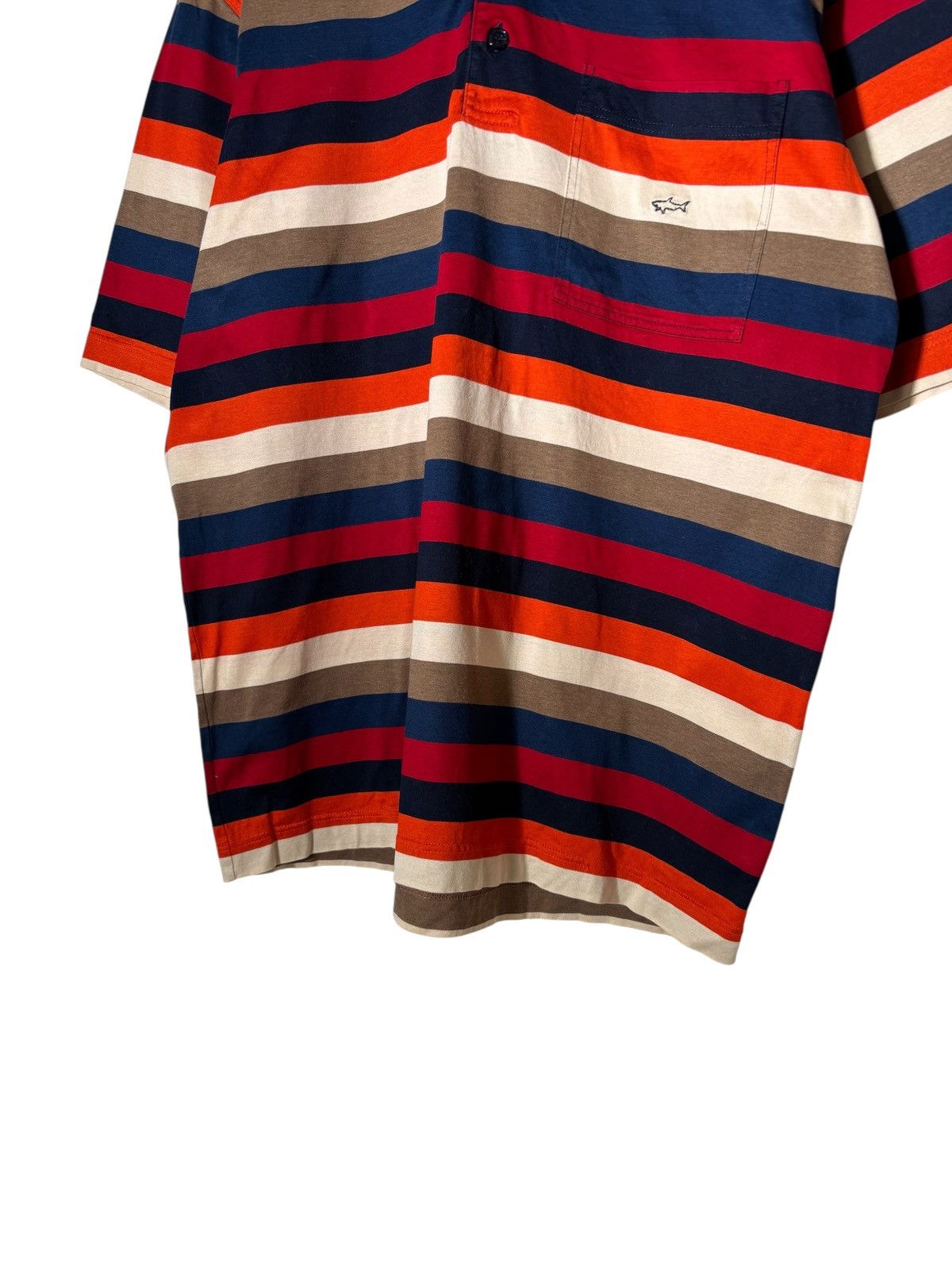 Paul & Shark Paul Shark Rugby Polo Tshirt Striped MultiColor Pocket Logo Size US L / EU 52-54 / 3 - 3 Thumbnail