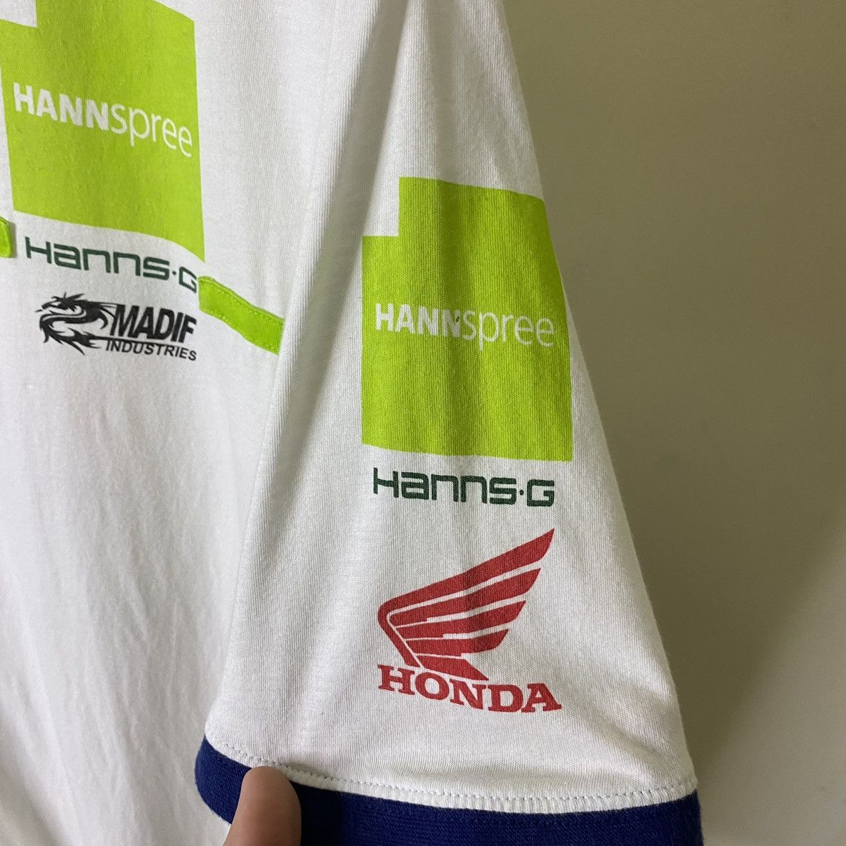 Honda Vintage Y2K Honda Racing Pirelli Ringer Tee Size US L / EU 52-54 / 3 - 9 Thumbnail