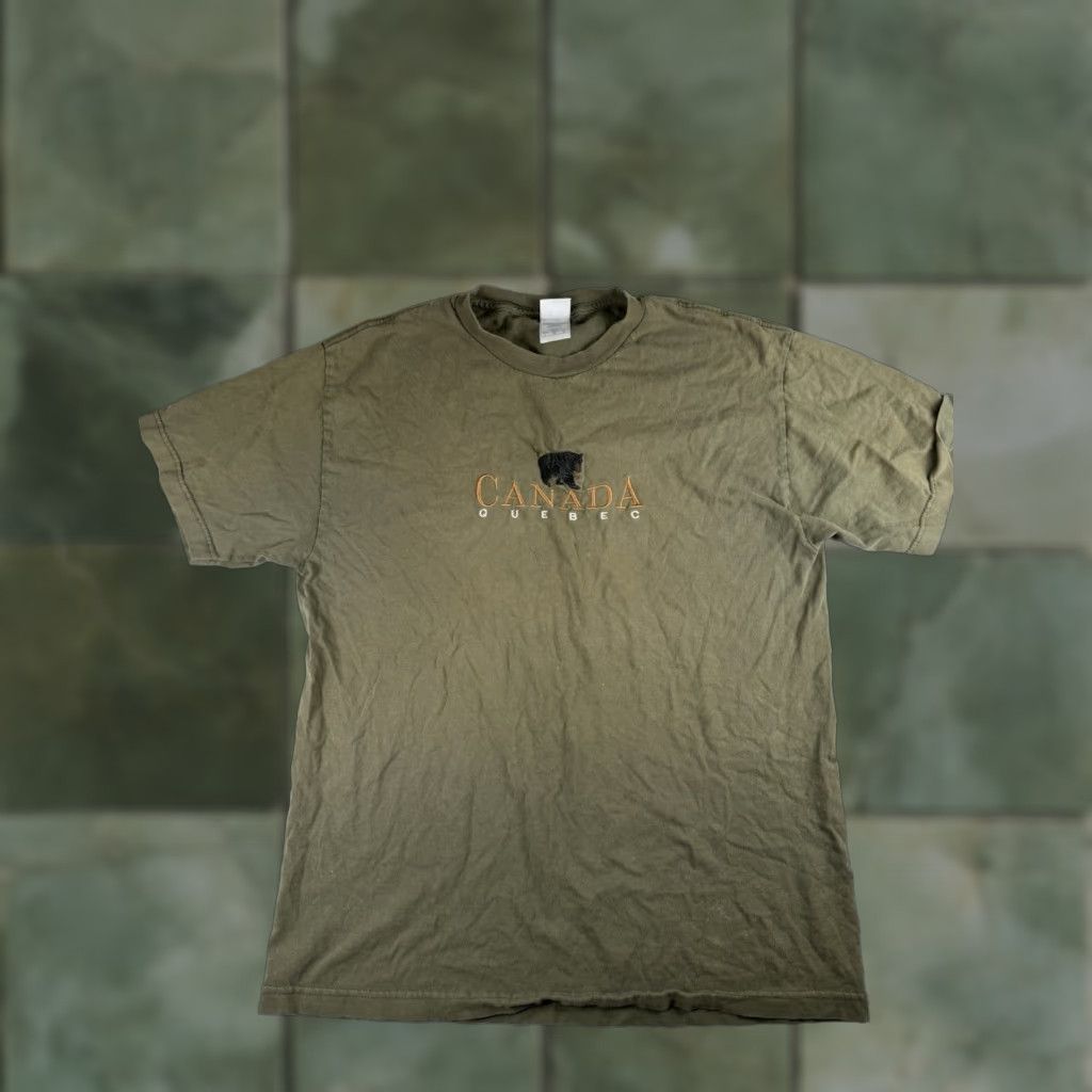 AAA VINTAGE Quebec Canada Embroidered Nature T Shirt Green Size Large Size US L / EU 52-54 / 3 - 1 Thumbnail