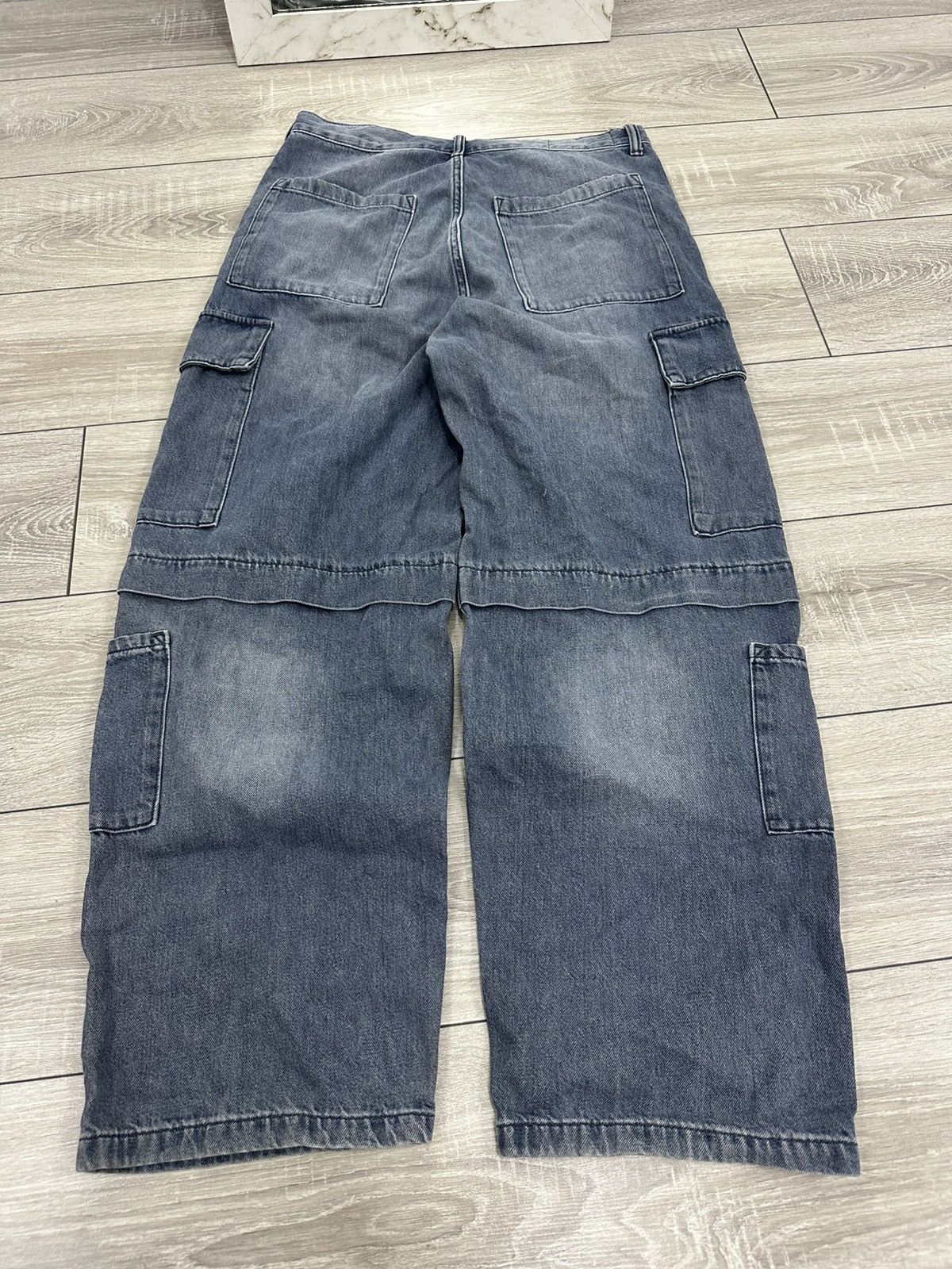 Japanese Brand Baggy Wide Garment Dyed Japanese Style Cargo Jeans Y2K Size US 32 / EU 48 - 5 Thumbnail