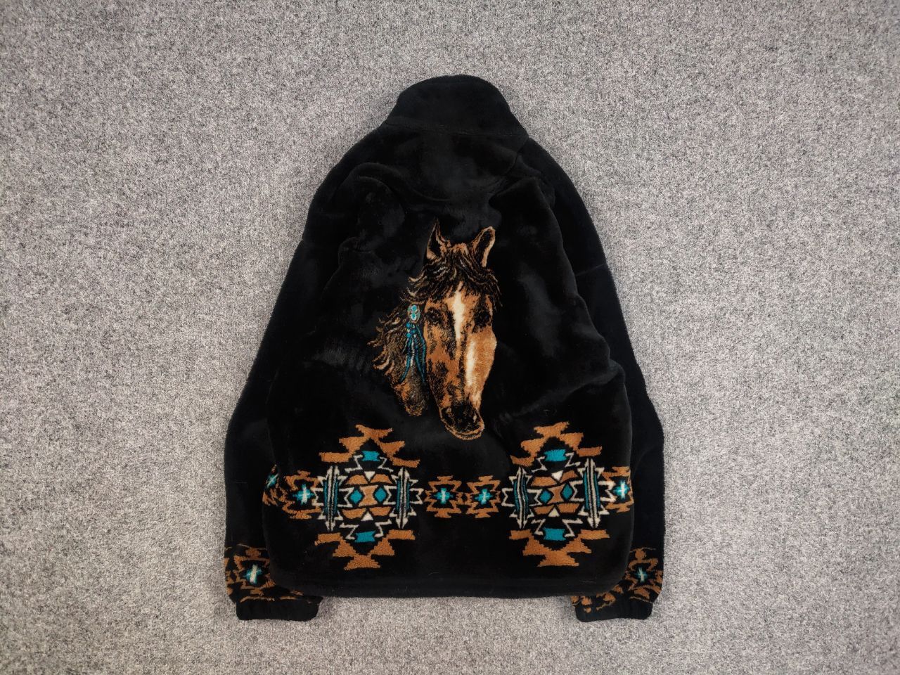 Vintage Vintage 90's Bear Ridge Fleece Zip Jacket Horse Art Hype