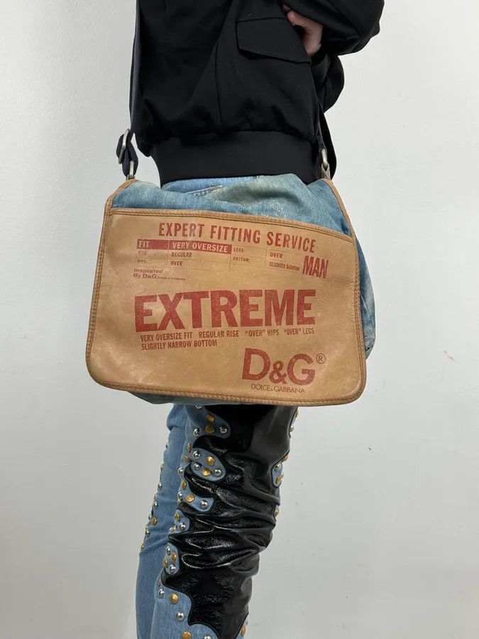 Dolce & Gabbana 2000s Dolce & Gabbana Blue Denim Extreme Shoulder Bag Size ONE SIZE - 2 Thumbnail